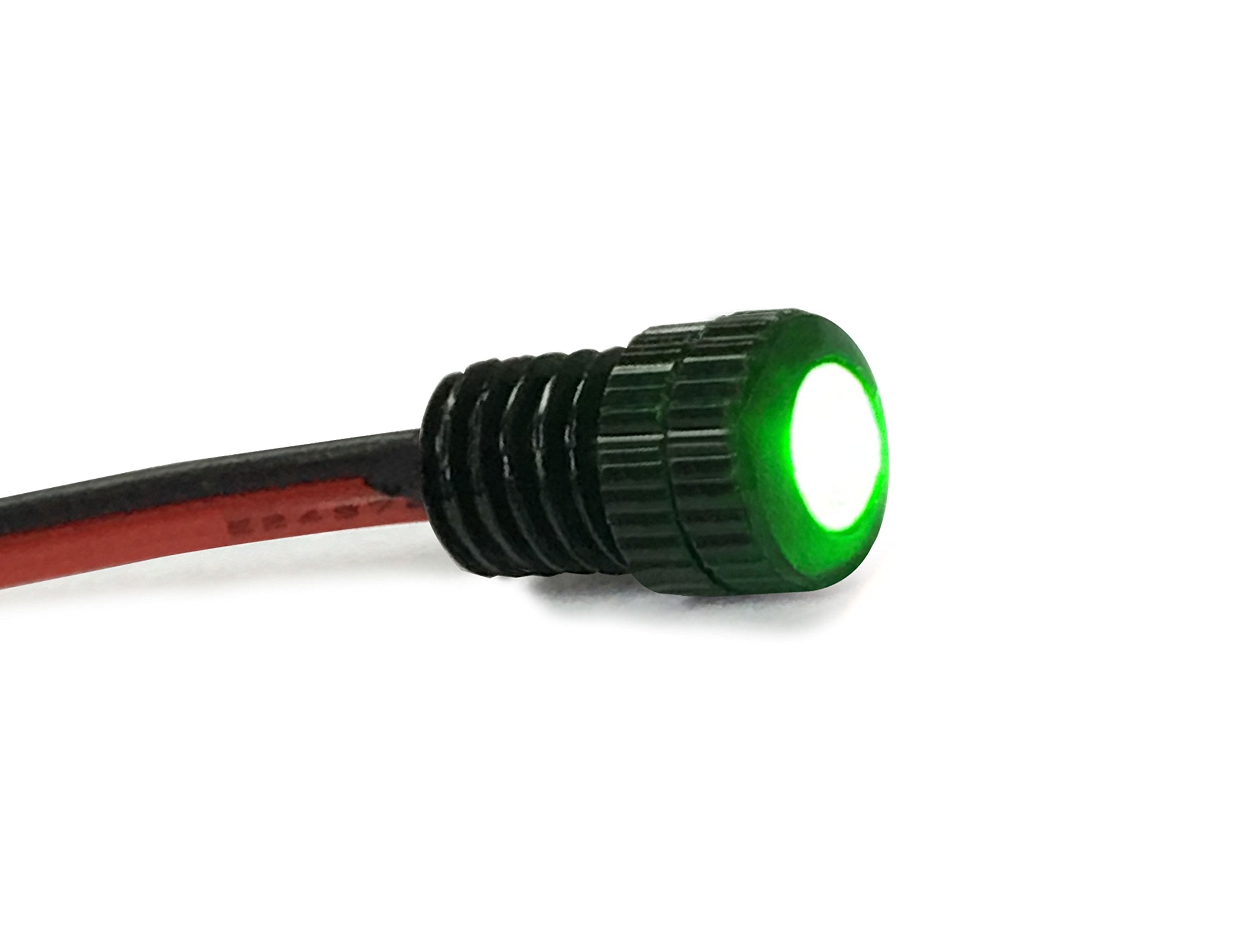 Oznium Brightest Light Bolt - Flush Mount 12V LED Light, 6mm Aluminum Housing, Green LED for Cars, Motorcycle, Ambient Lighting