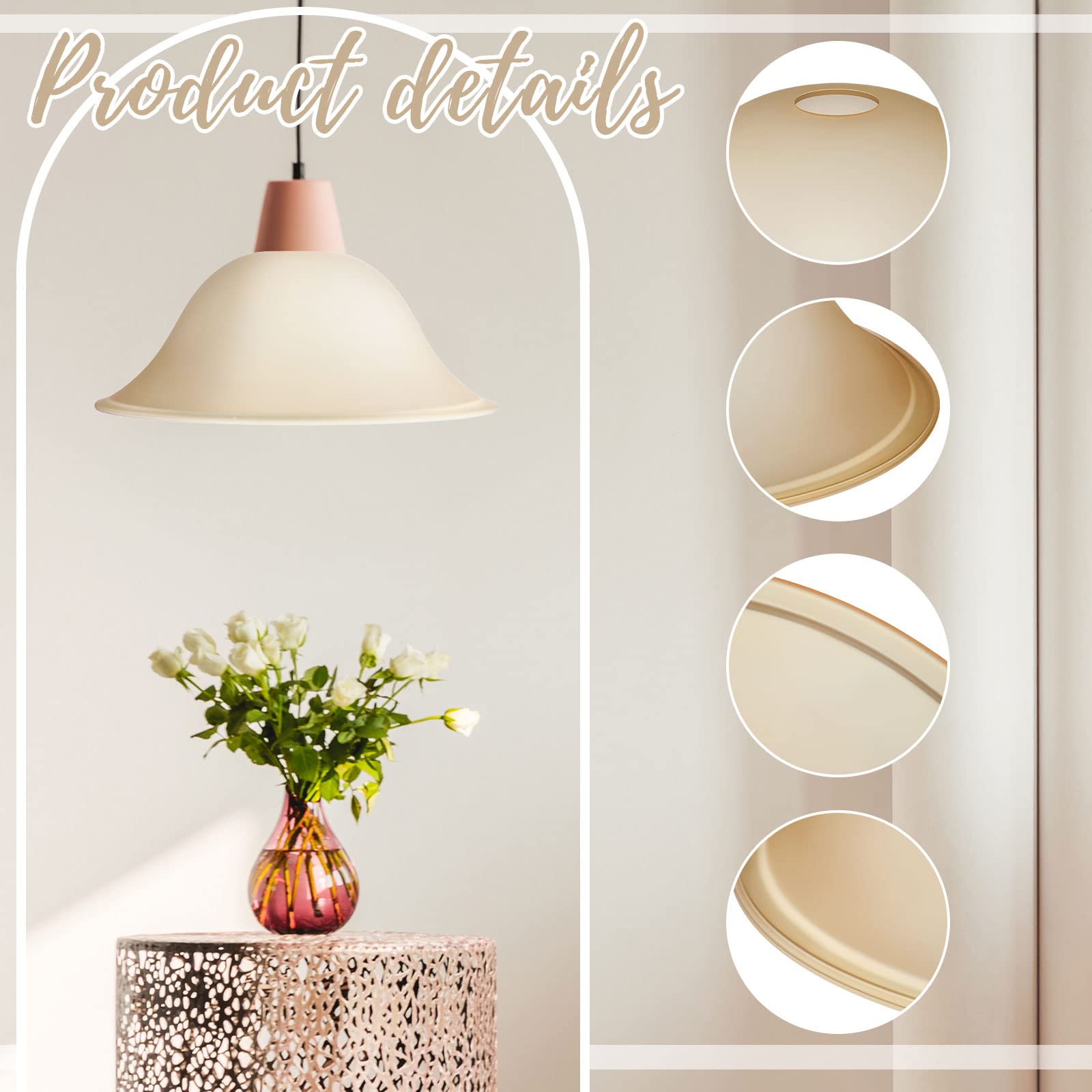 Huquary Lamp Glass Shades For Floor Lamp Elegant Cover Light Fixture Shade Light Fixture Replacement(12.2 X 4.92 X 1.65 Inch,Ant