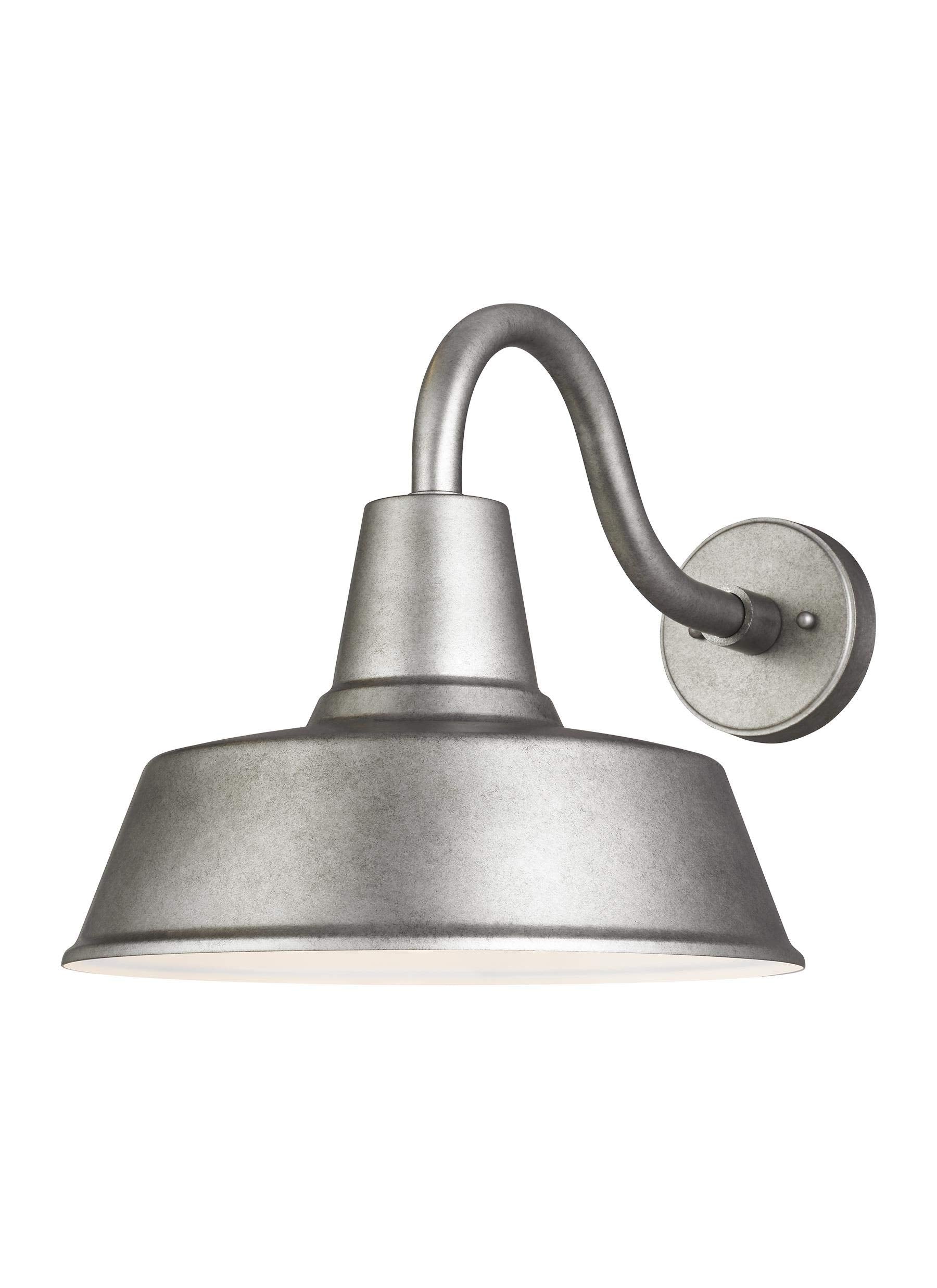 Sea Gull Lighting Outdoor Wall Lantern, Large One-Light, Weathered Pewter, Metal, Model 8737401-57, Transitional Design