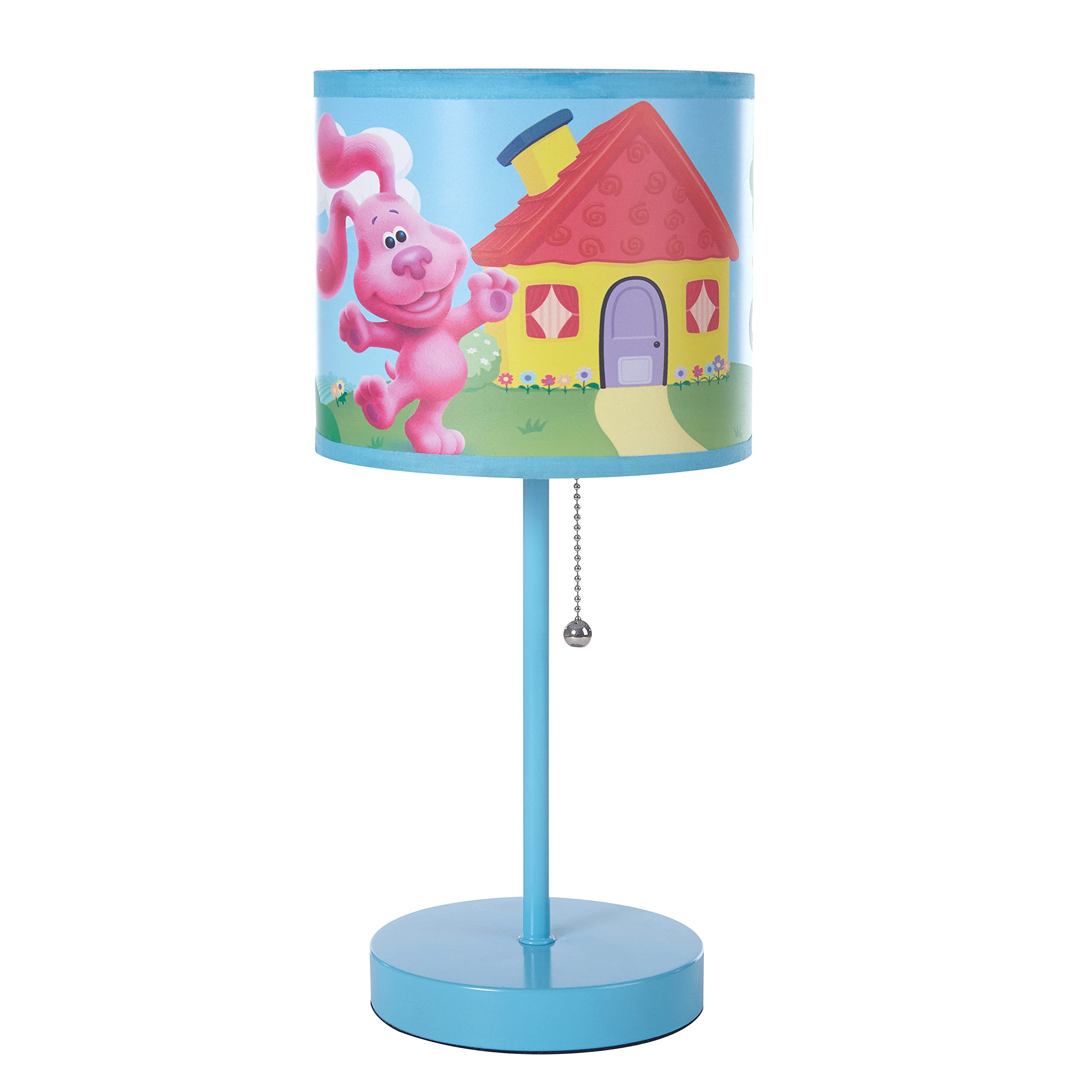 Idea Nuova Blue's Clues Stick Table Kids Lamp with Pull Chain, Themed Printed Decorative Shade