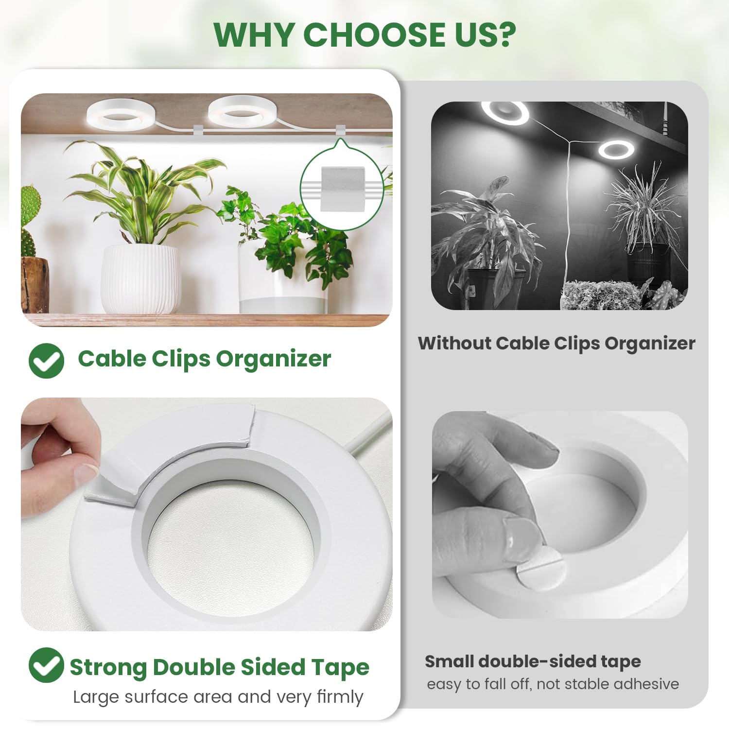 Kullsinss Grow Lights For Indoor Plants, 5000K 96 Leds Full Spectrum Small Grow Light With 6/12/16H Timer, 3 Color Modes, 3.54''