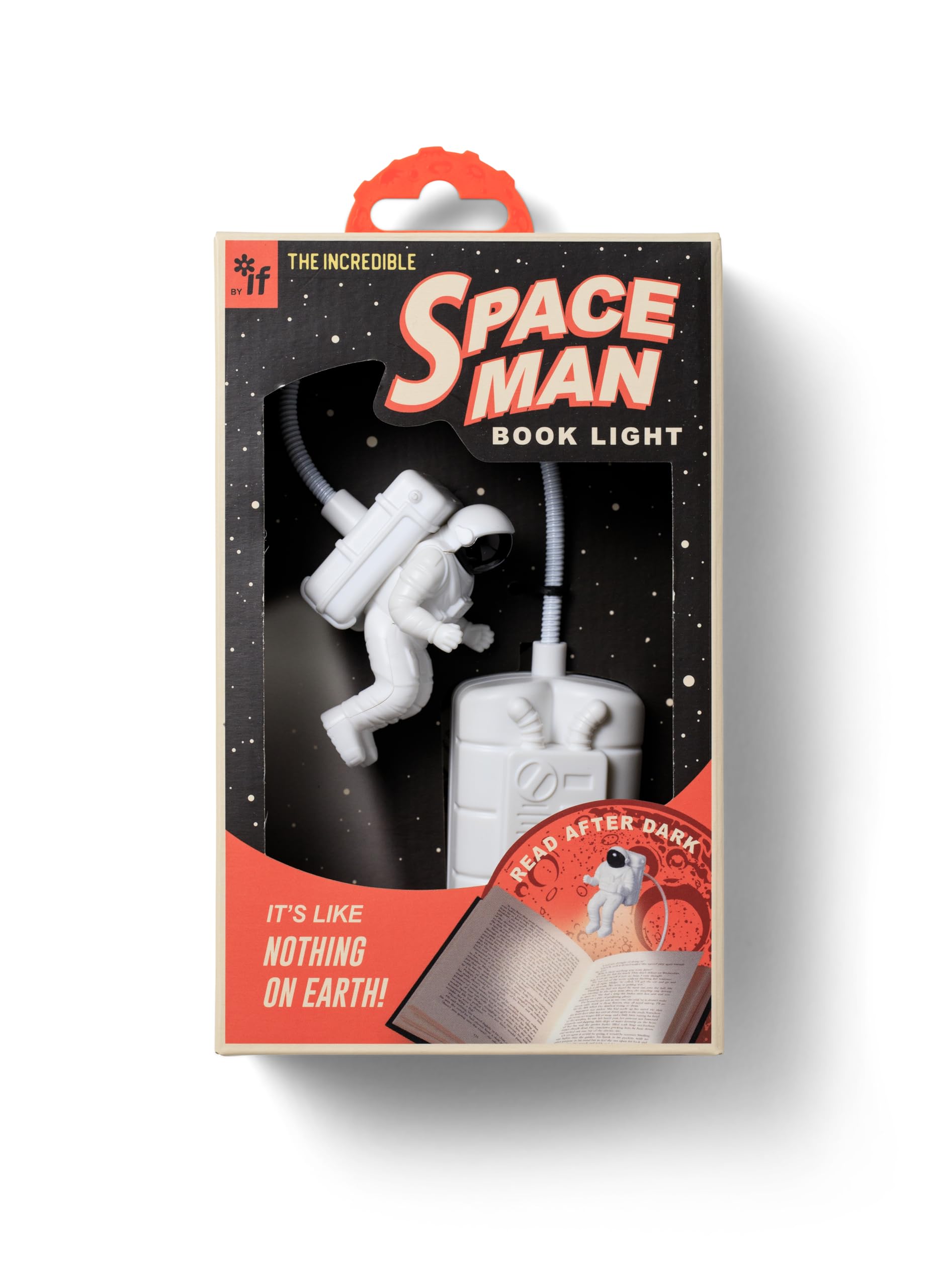 IF The Incredible Spaceman Book Light - Retro Style, Astronaut Reading Light with Adjustable LED Brightness
