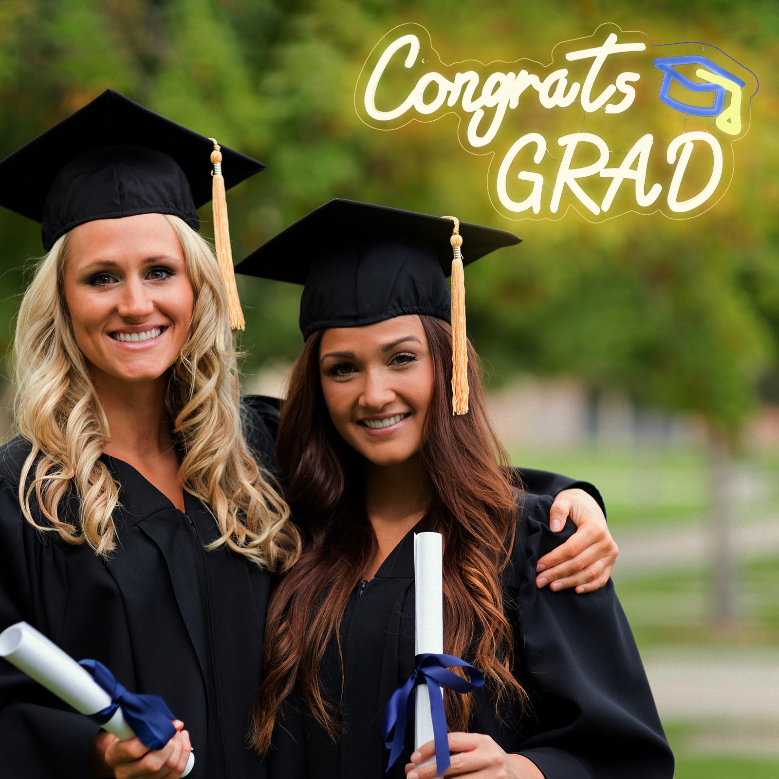 Hmasyo Congrats Grad Neon Sign With Cap  Graduation Decorations 2025 Congrats Led Sign Wall Decor Class Of 2025 Party Room Dorm Backdrop Celebration Gifts  Warm White  Usb Powered  Dimmable