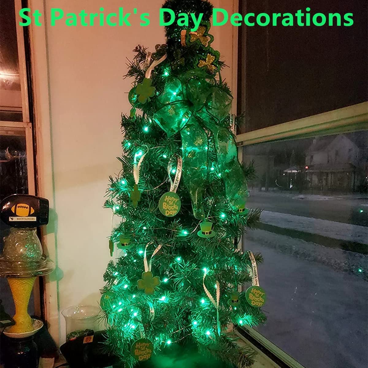 Qitong 400 Led Green Solar Fairy Lights, 144Ft Waterproof Copper Twinkle Lights For Outdoor Decor