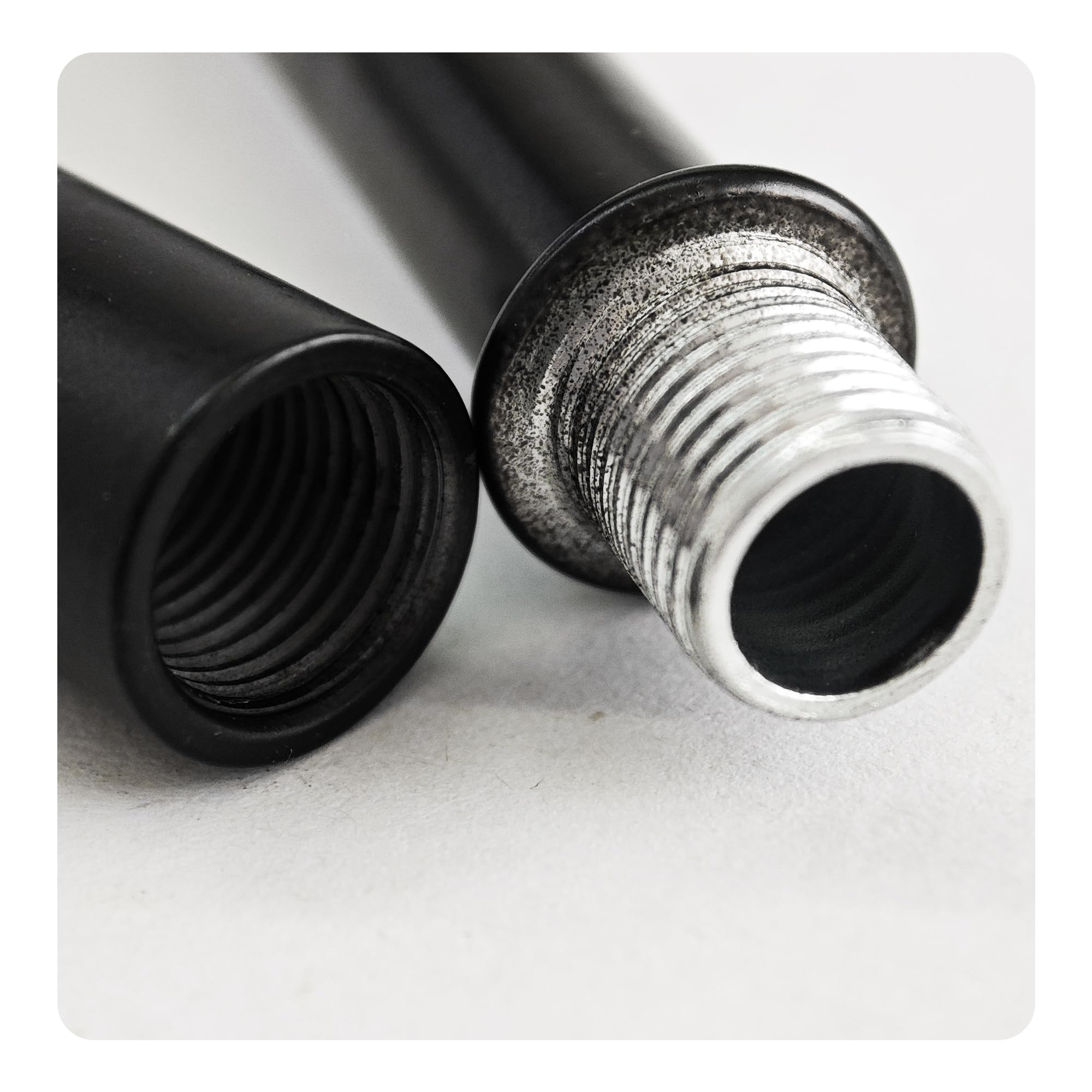 AUXBC 3.15” Straight Pipe Lamp Stem Kit - M10 Double End Threaded Rods for DIY Floor, Table & Ceiling Lamps, Black
