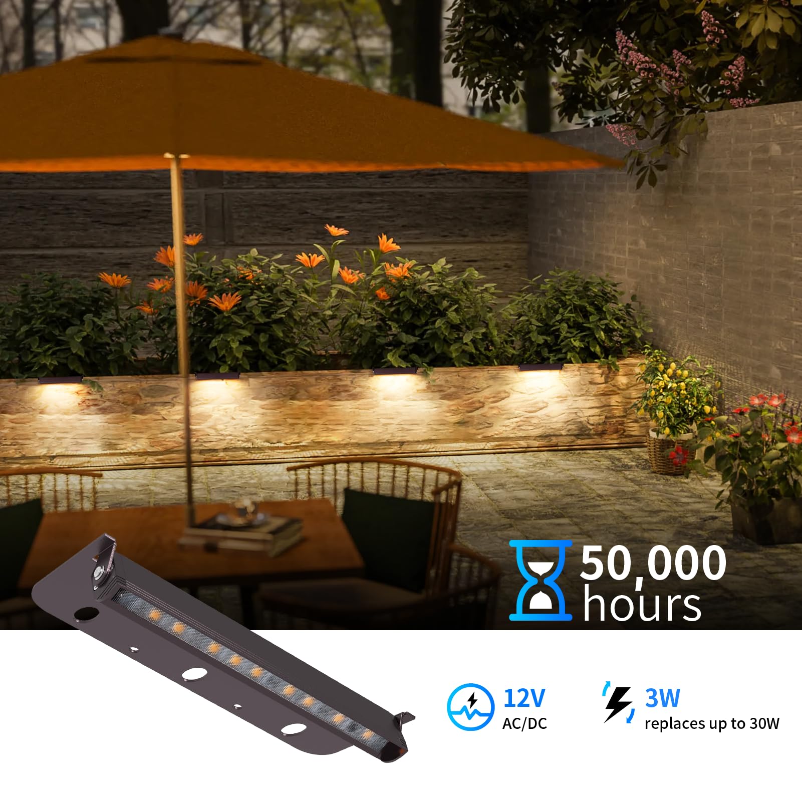 Kwinmyso 8 Packs LED Hardscape Lighting, 4inch 1.8W, 2700K Warm White, Aluminum, Model KW-4-8-2700K