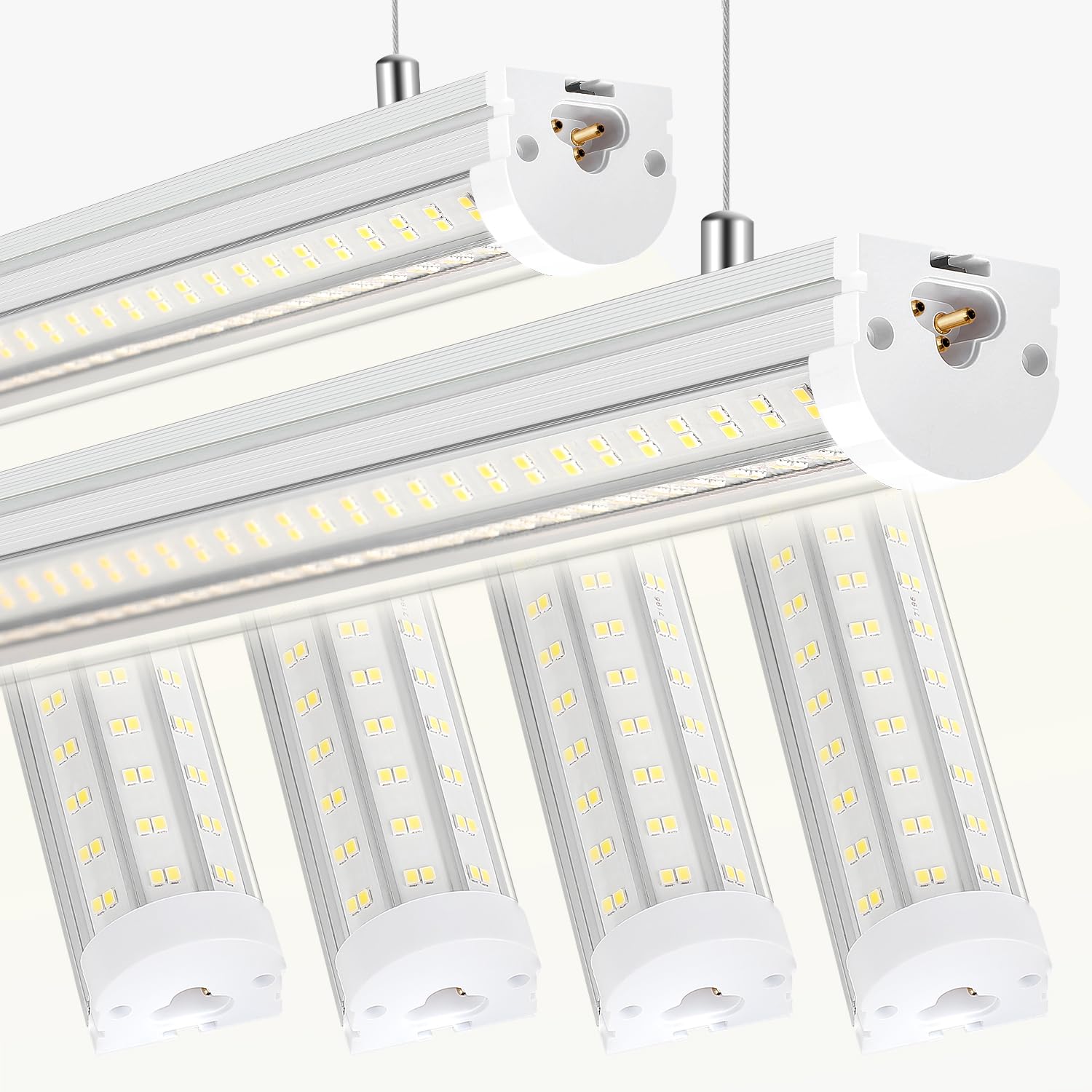 Skymoatled T12 4FT LED Shop Lights Garage Lights,65W 5000K 10400LM Daylight Color,Hanging/Surface Mount,Super Bright,Plug and Pl