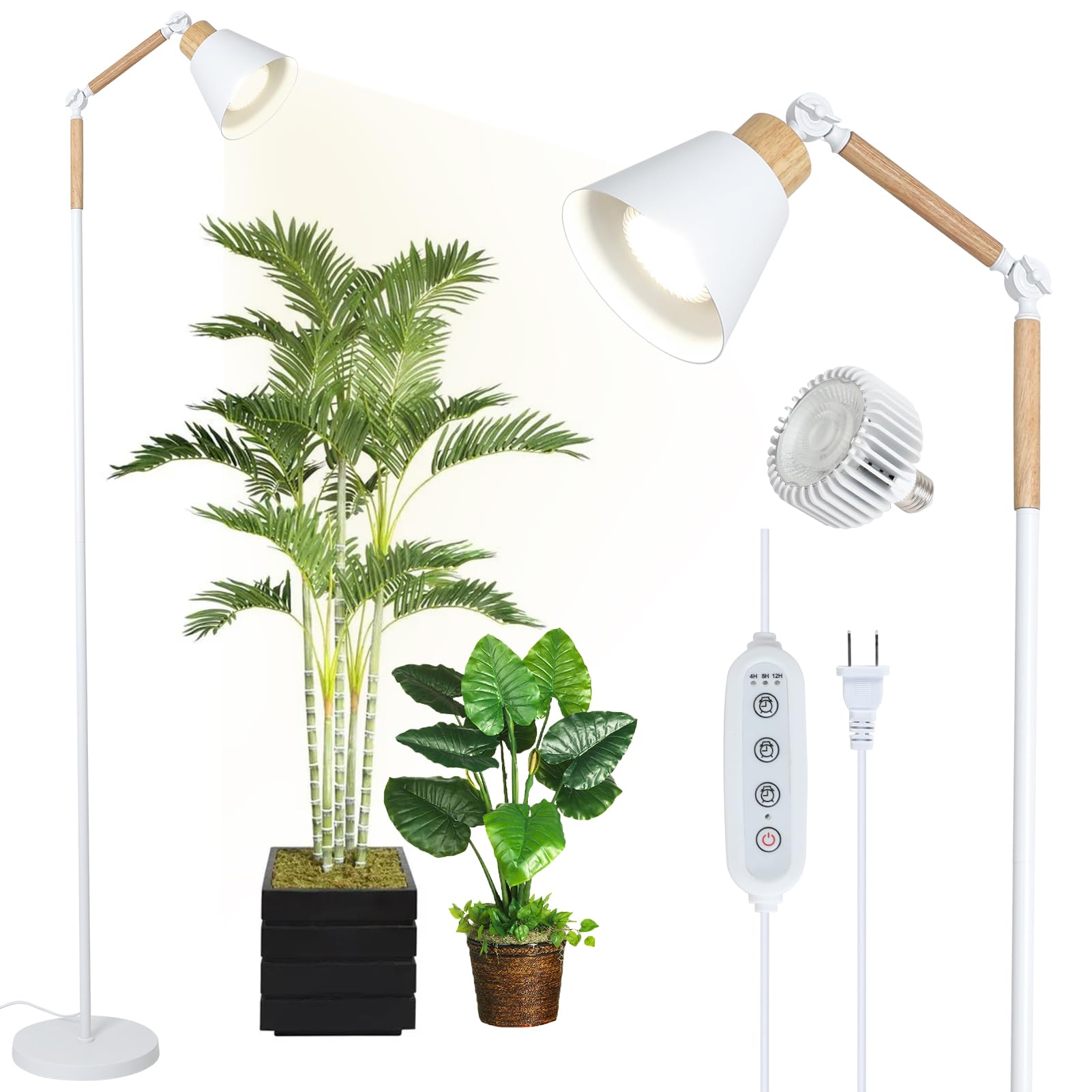 HMVPL Grow Lights Full Spectrum 20W COB Indoor Plant Lamp Adjustable 75in White Model 231006B1