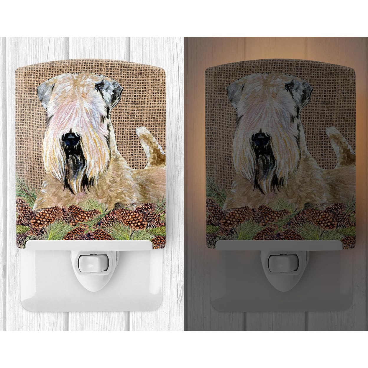 Carolines Treasures Ceramic Night Light, Wheaten Terrier Soft Coated, UL-Certified, 6x4x3in, Model SS4079CNL