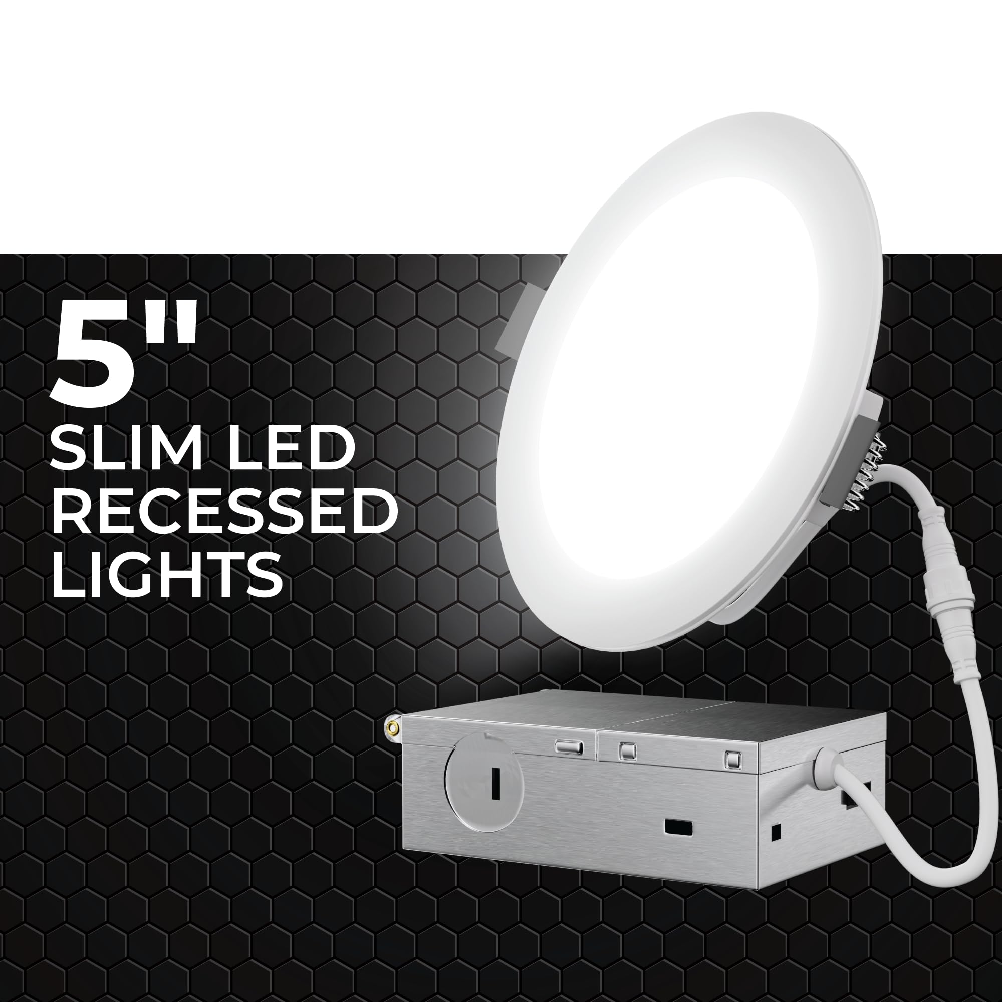 5'' Slim Led Recessed Lights, 4 Pack, 5Cct Selectable Color Temperature, Dimmable, 12W, The Only Ultra Thin Led Recessed Light M