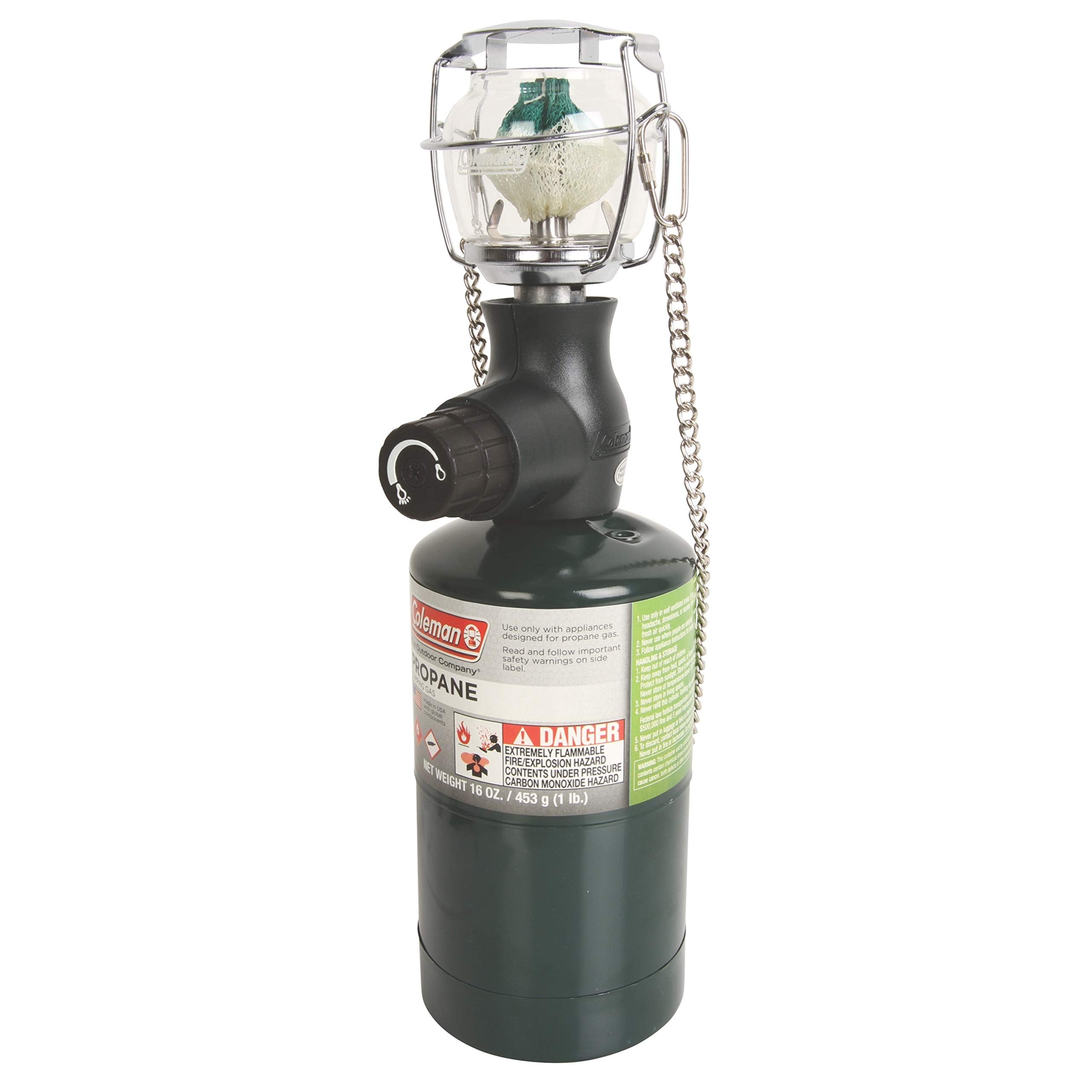 Coleman Compact Propane Lantern, 300 Lumens, Adjustable Brightness, One Size, Black, Model 2000026392