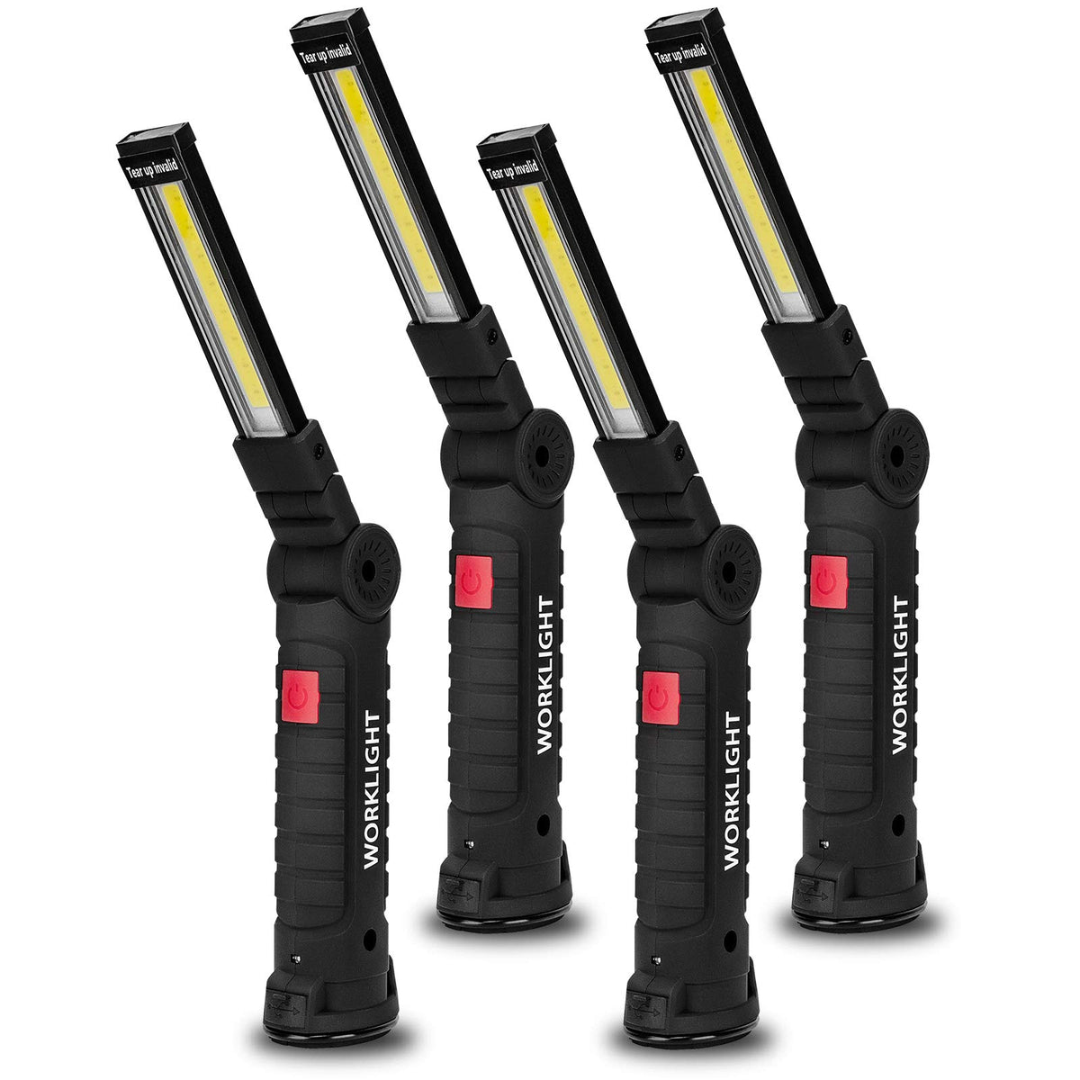 Lmaytech Gifts For Men 4Pack Led Flashlight, Rechargeable Work Lights With Magnetic Base Hook 360Rotate And 5 Modes Bright Led F
