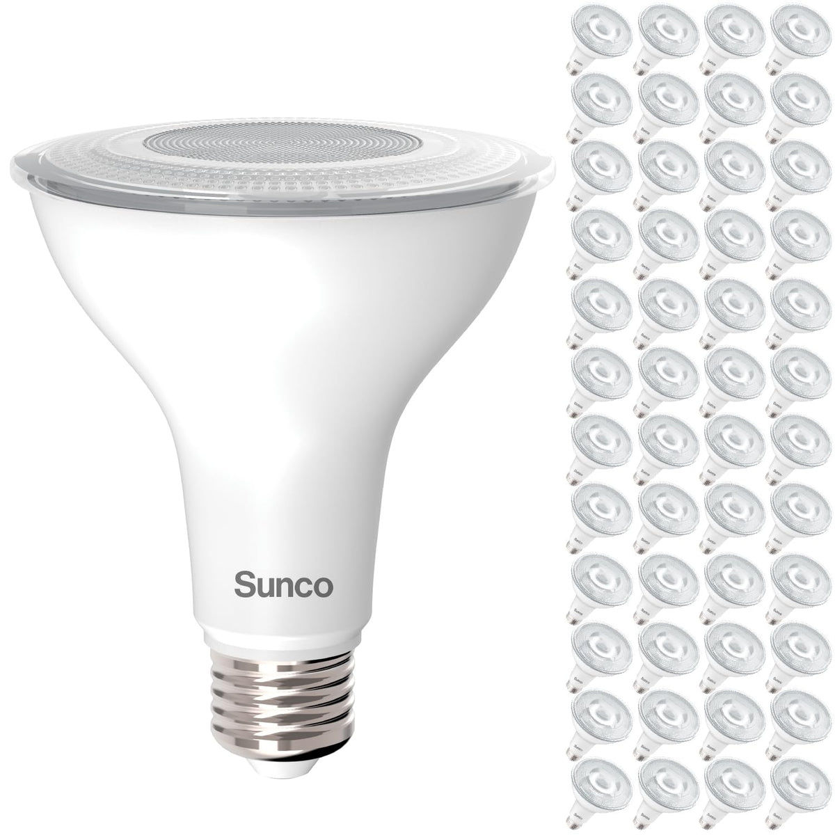 Sunco 48 Pack Par30 Led Bulbs, 1200 Lumens High Brightness Flood Light Indoor 75W Equivalent 11W, Dimmable, 2700K Soft White, E2