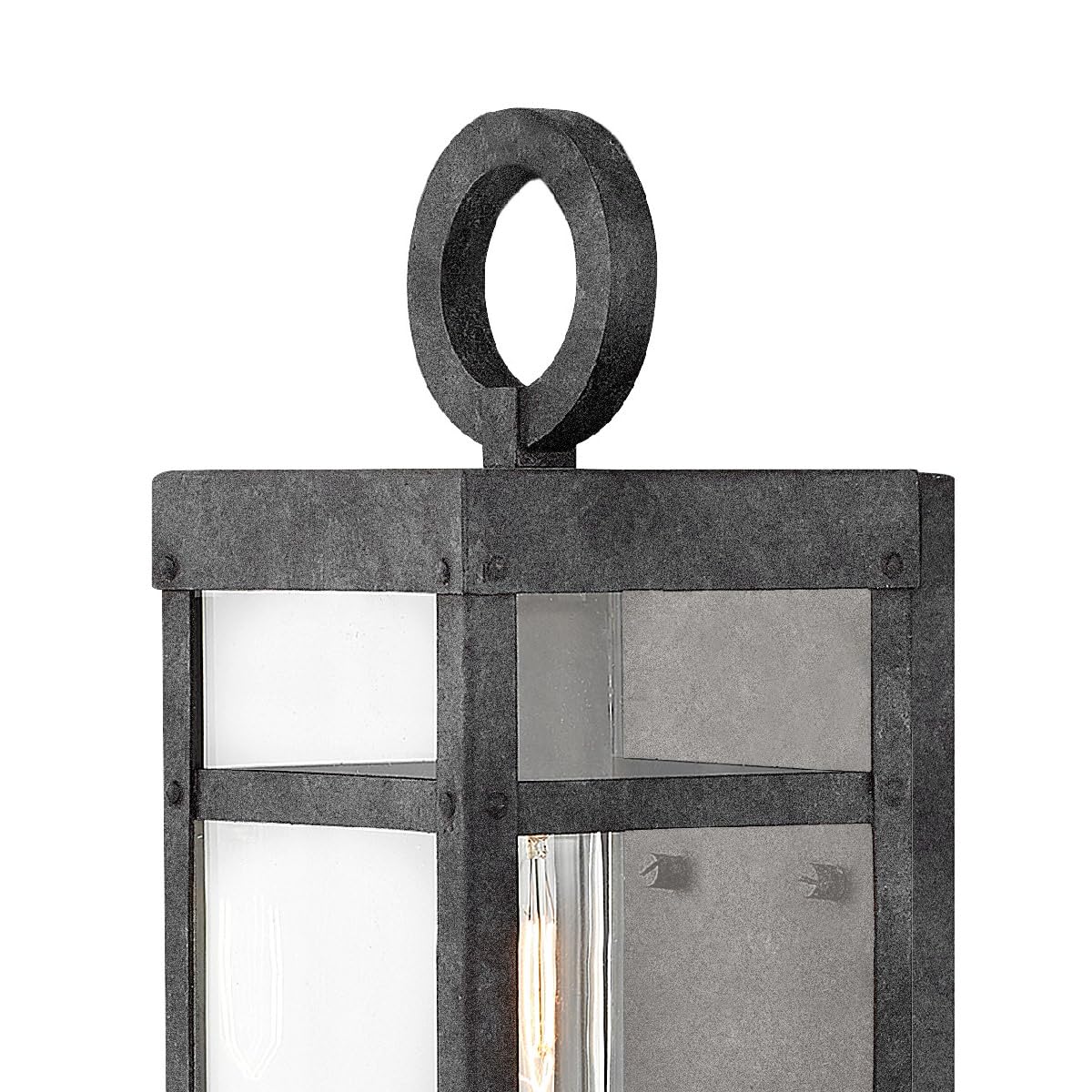 Hinkley Porter Small Outdoor Lantern, 1-Light, Aluminum, Aged Zinc Finish, Model 2806DZ, Extra Small