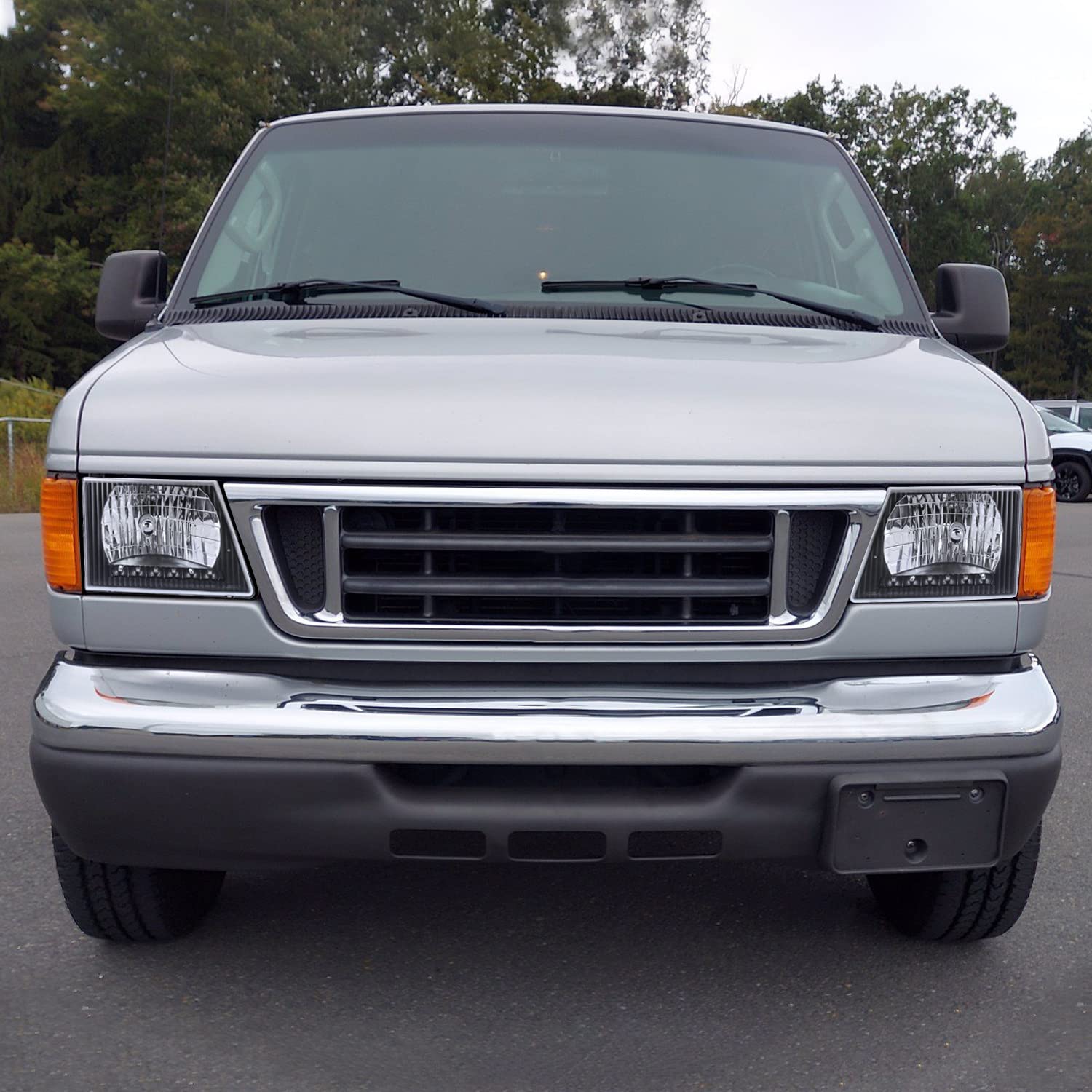 SPEC-D Tuning LED Black Headlights for 1992-2006 Ford Econoline Van E150 E250 E350 E450 - LH-ECON92JM-RS Pair Head Lamp Assembly