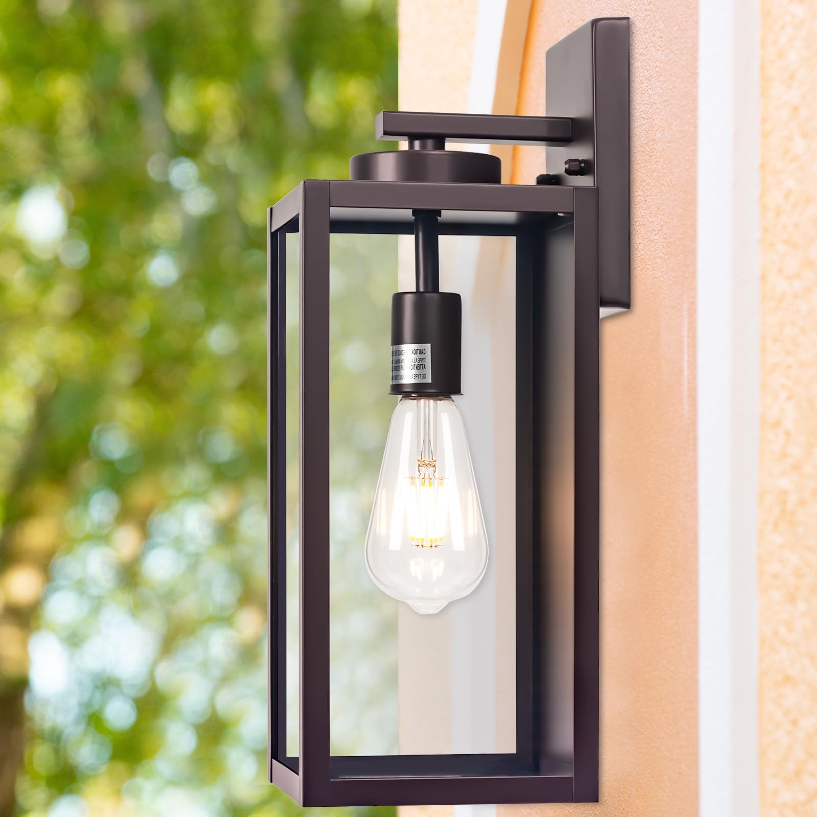Yolsunes 16-Inch Oil-Rubbed Bronze Large Outdoor Wall Light Fixture  Brown Exterior Wall Lantern  Farmhouse Porch Sconce Lighting  Modern Outside Lights For House  Garage  Patio Lamp  2 Packs