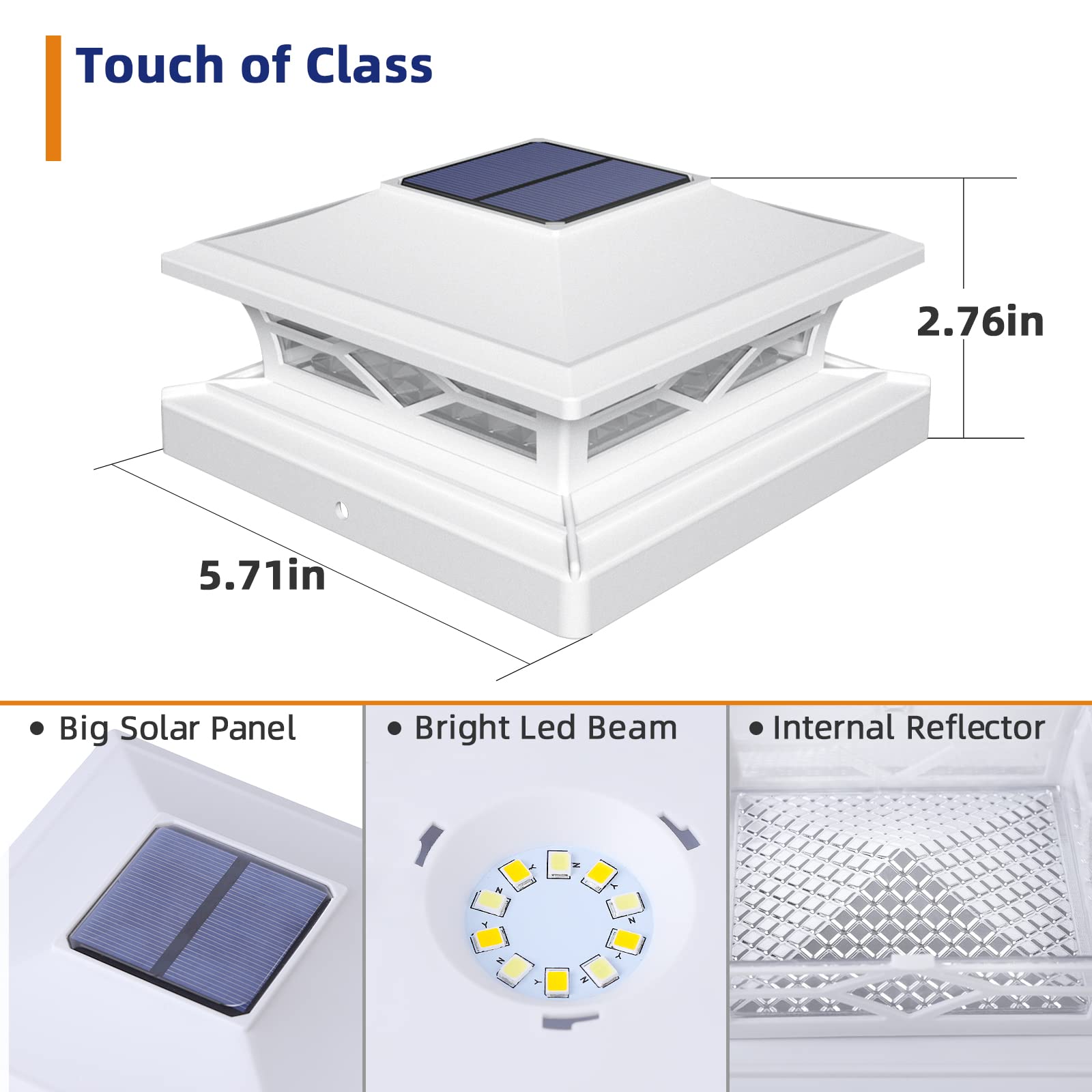 Aponuo 4X4 Post Solar Lights, 12 Pack, Waterproof, Auto On/Off, White, Model Tz13-W12