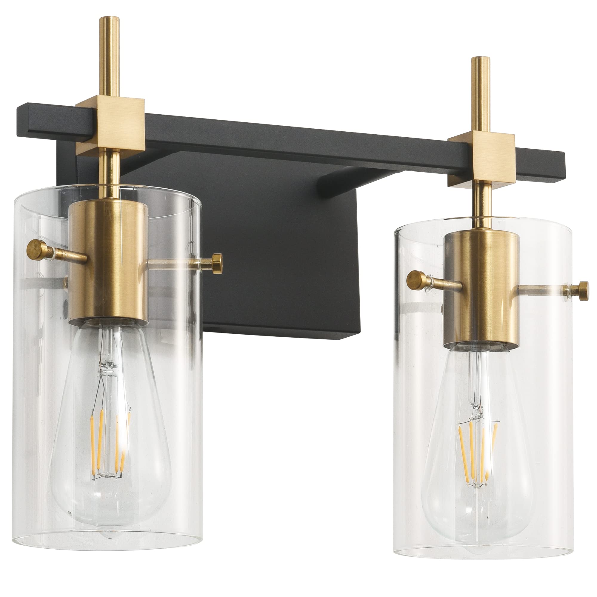 Solfart Vintage Vanity Light Fixtures Wall Light For Bathroom Over Mirror Light With Glass Shade Light Fixtures (2 Lights-Exclud