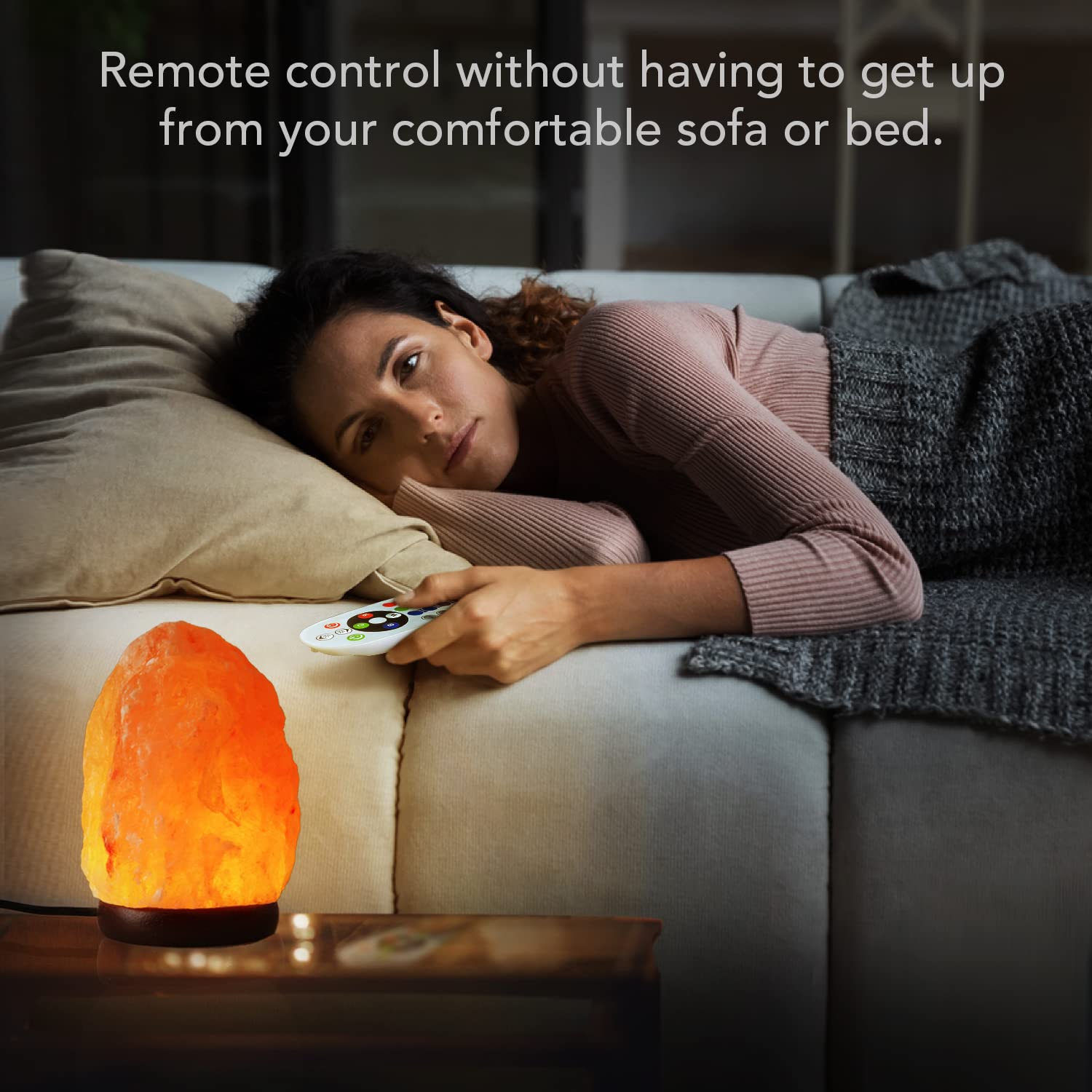 pursalt Himalayan Salt Lamp Night Light - 5.5 Inch, Remote Control, 16 Colors, Pink, USB, Model PSUSJ1A1MU13