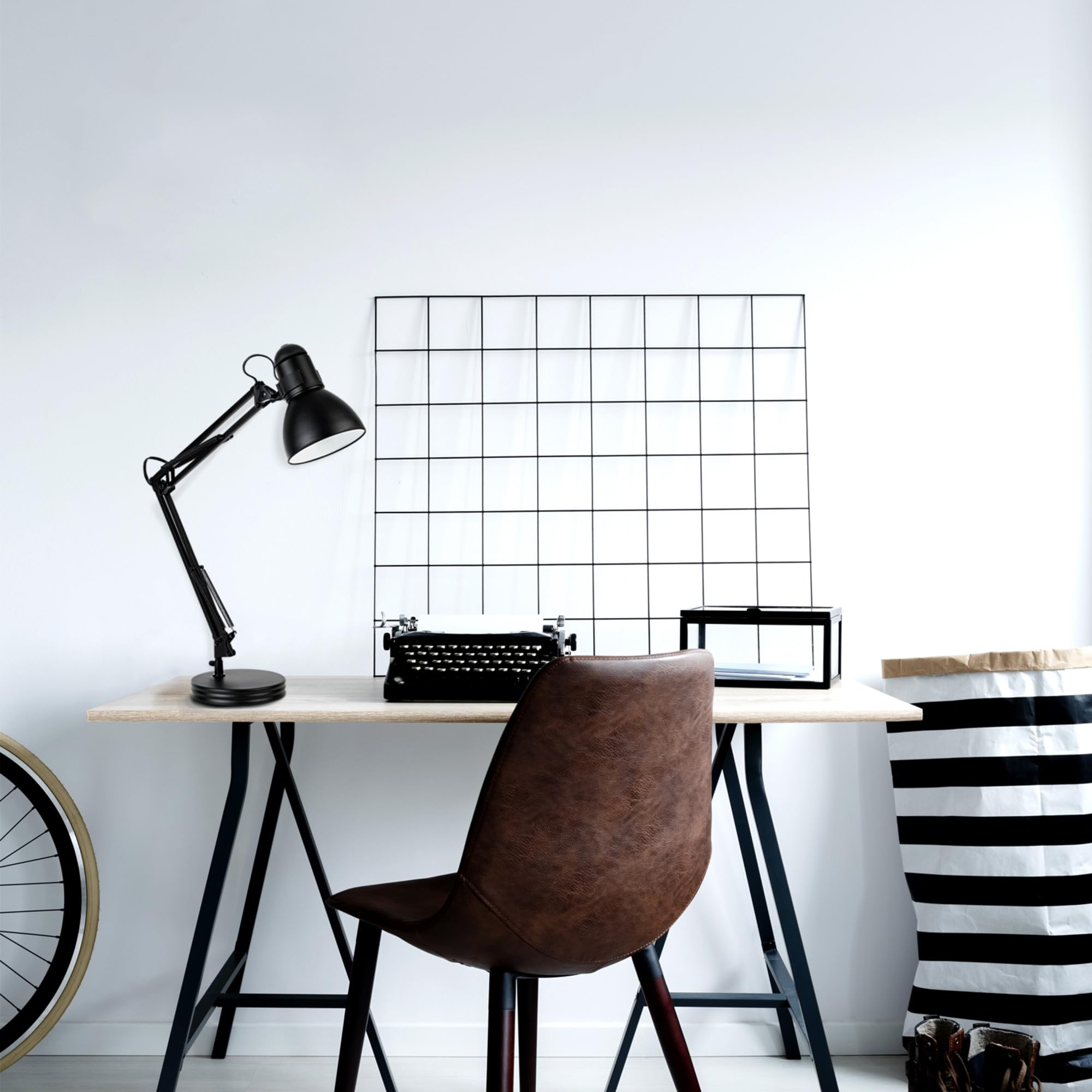 Globe Electric 5698601 28" Metal Swing Arm Desk Lamp, Black, On/Off Rotary Switch, Office Decor, Reading Light
