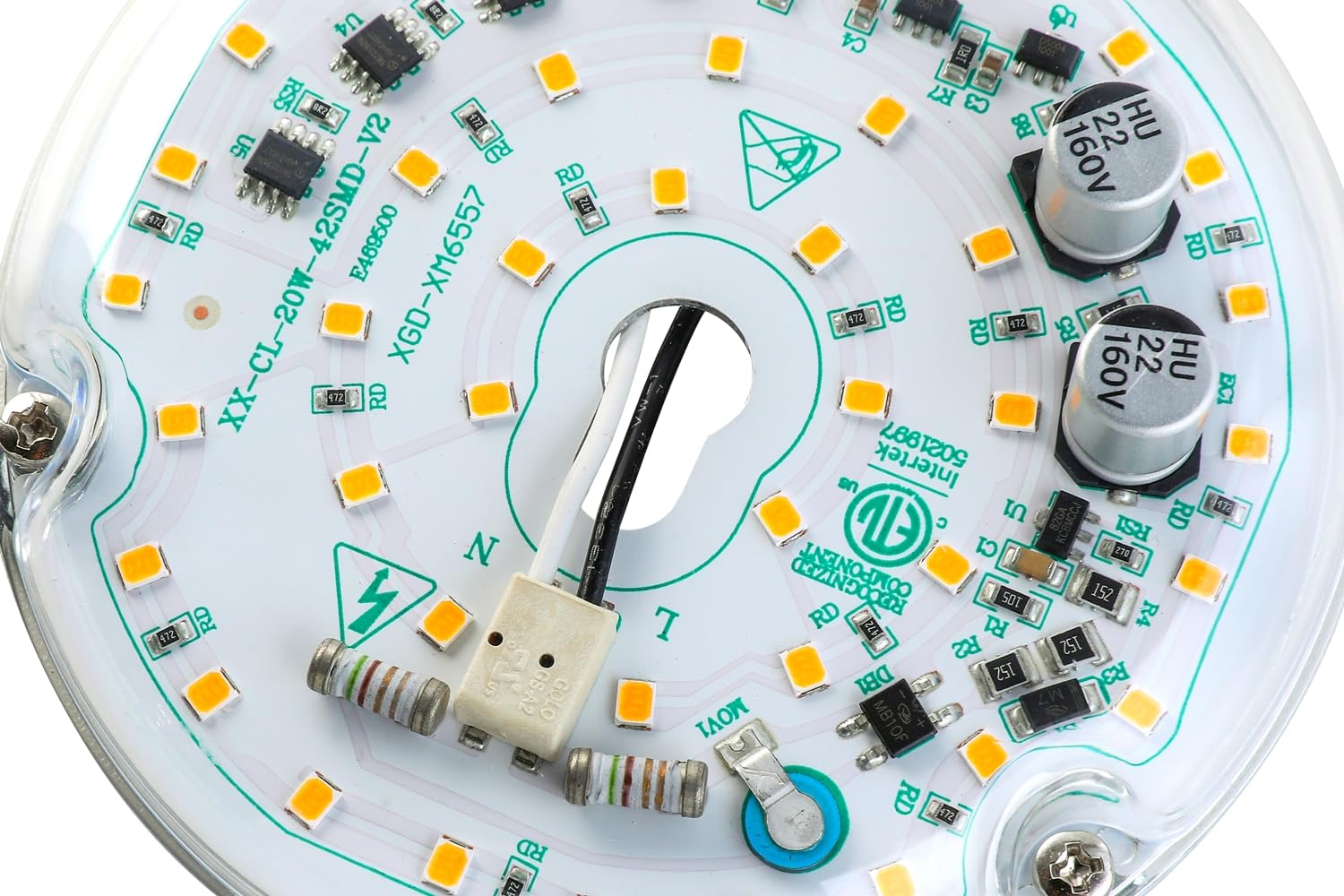 Haoledi 4'' 20W Led Ceiling Fan Light Retrofit Kit, Ceiling Light Replacement, Led Flush Mount Ceiling Light, White 5000K 2400Lm