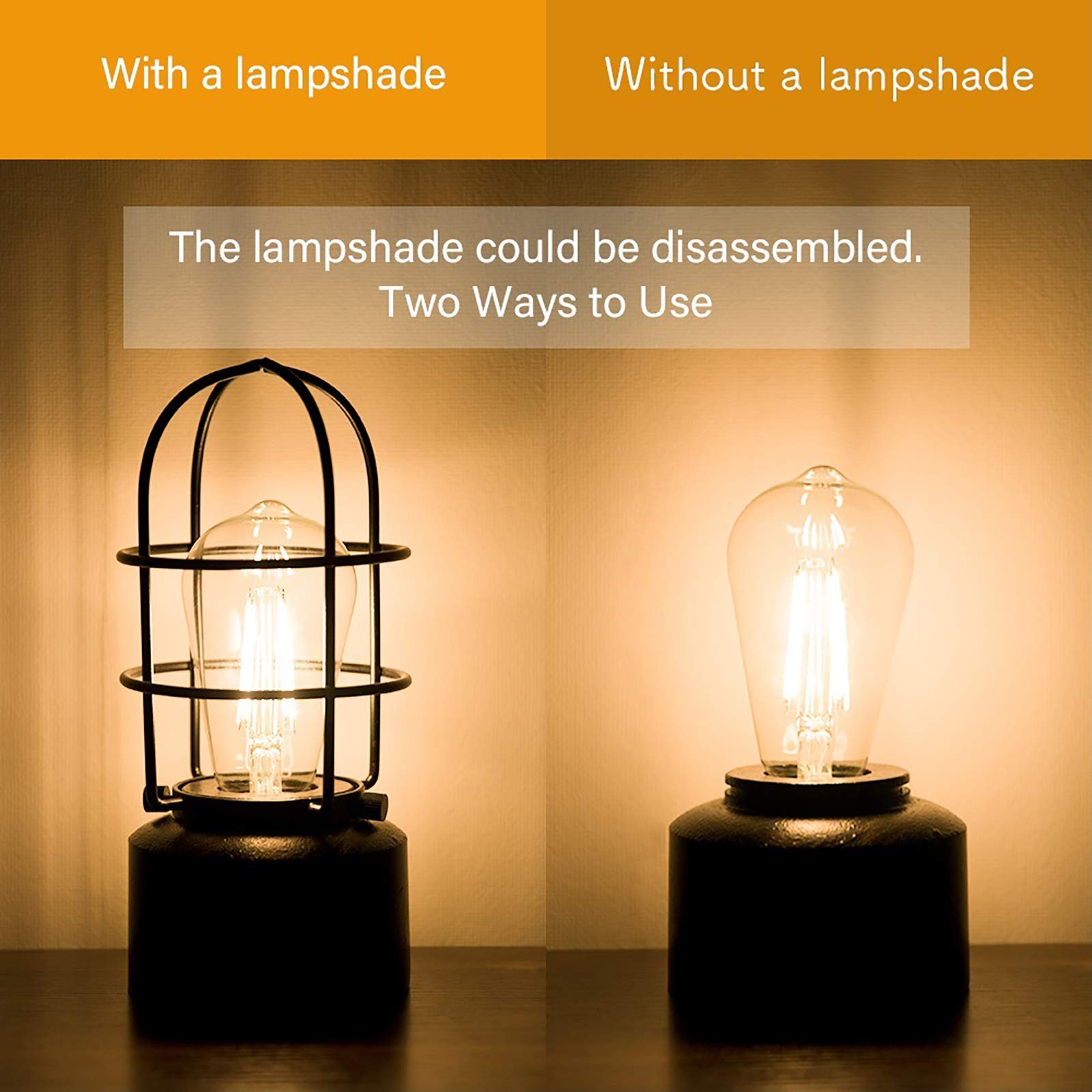 Haian ?????????? ?????????? ???????? ?????????? ???????? For Small Spaces - 3 Way Dimmable Industrial Bedside Lamp - Steampunk A
