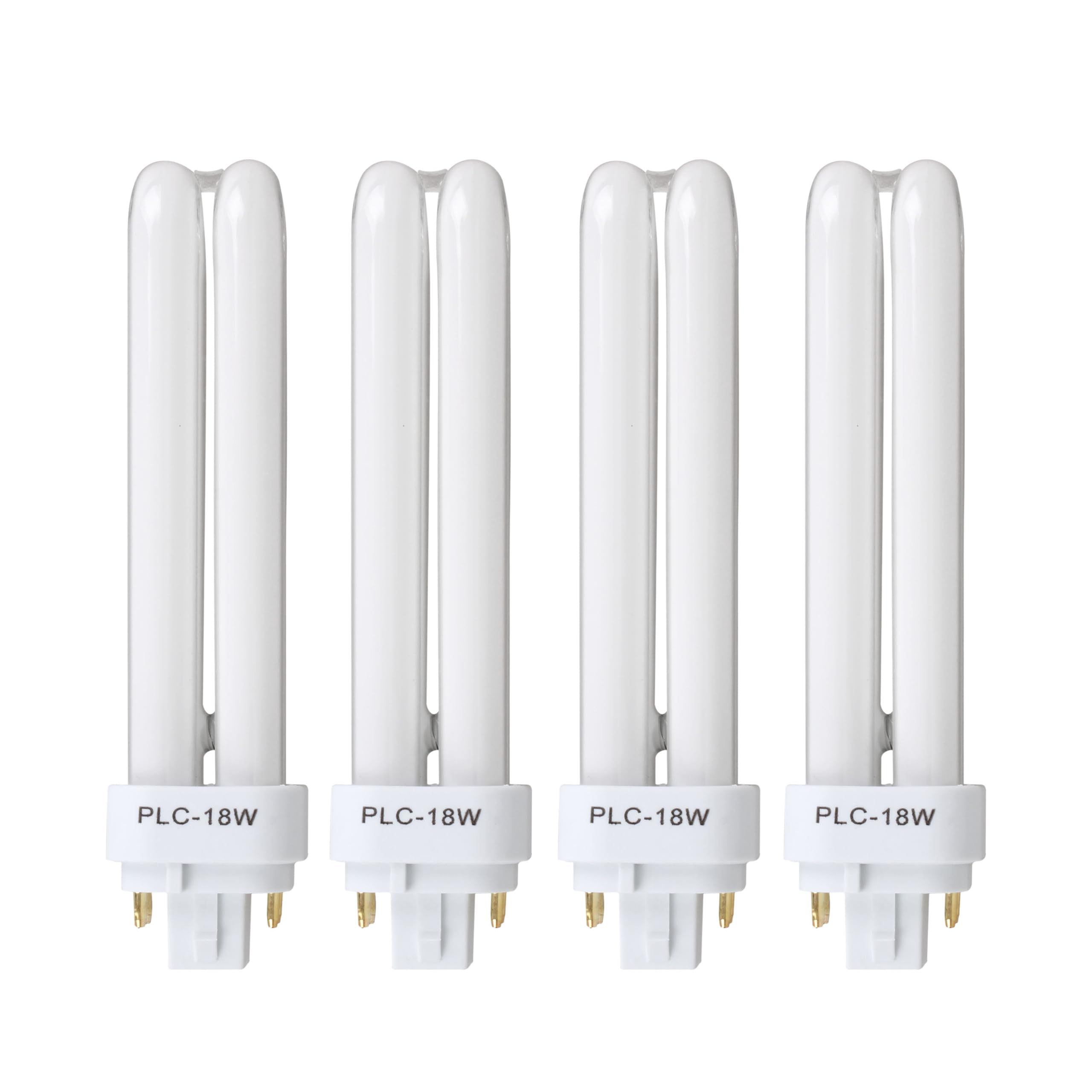 Zfegto Fds18E35/4 Cfl Light Bulbs For Panasonic  4 Pin G24Q-2 Base 18W 3500K Double Tub  Compact Fluorescent Light Bulbs 4Pcs