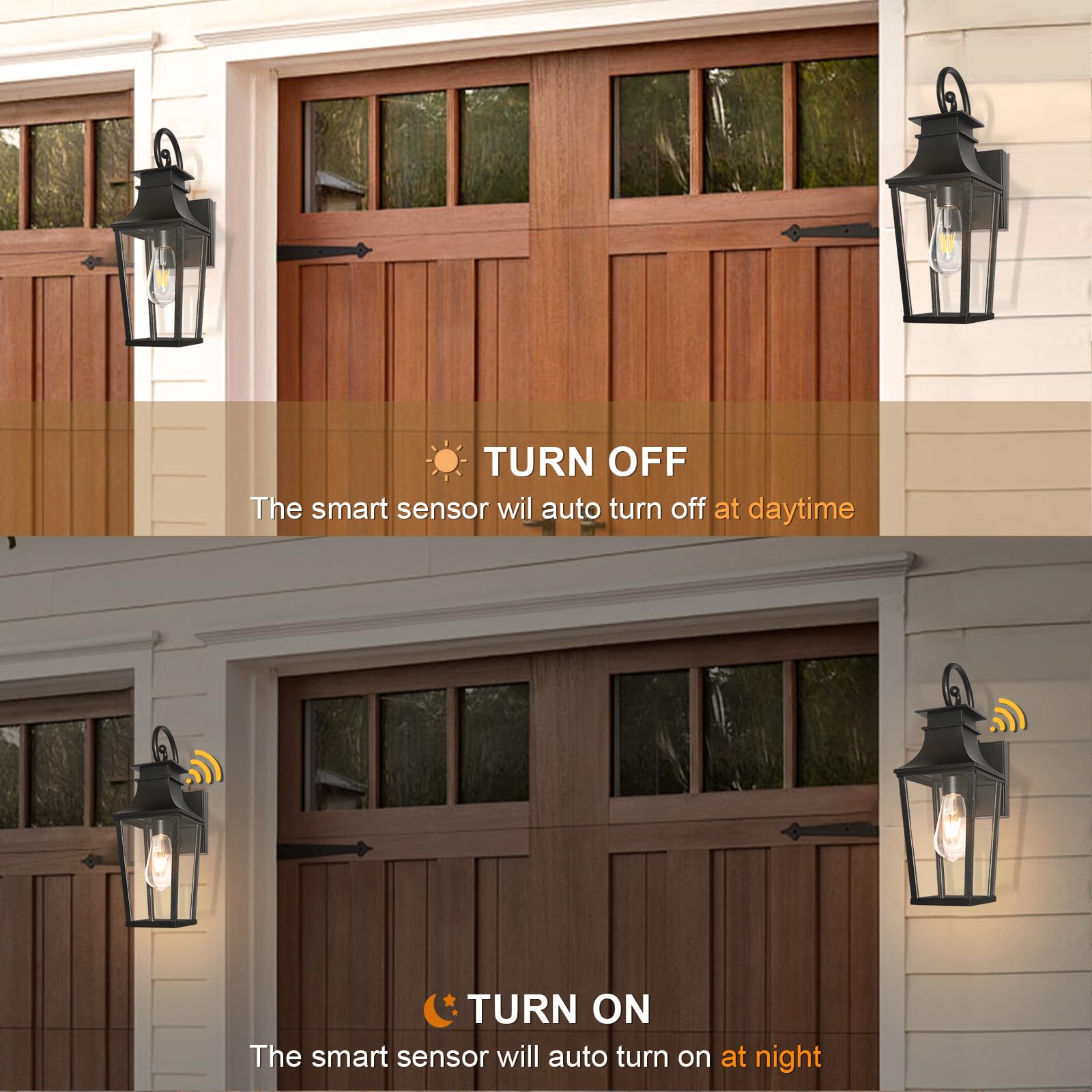 Alvime Dusk To Dawn Outdoor Wall Lights Fixture, Exterior Wall Lanterns, Porch Outside Lamps Sconce For Entryway, Front Door Bac