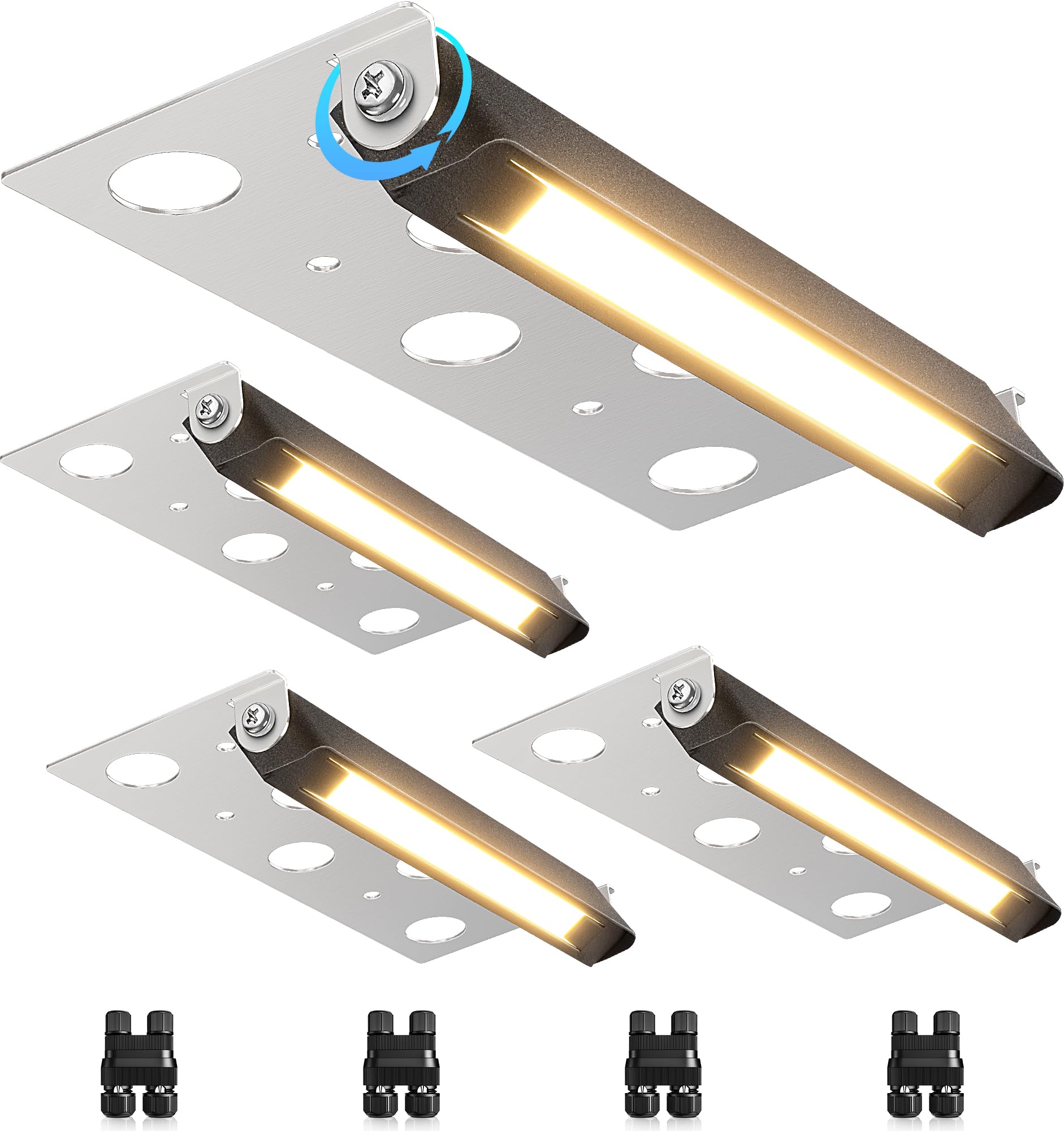 SUNVIE 7 Inch Hardscape Lighting 5W LED Retaining Wall Lights 3000K Warm White Low Voltage Landscape Lighting Waterproof Outdoor