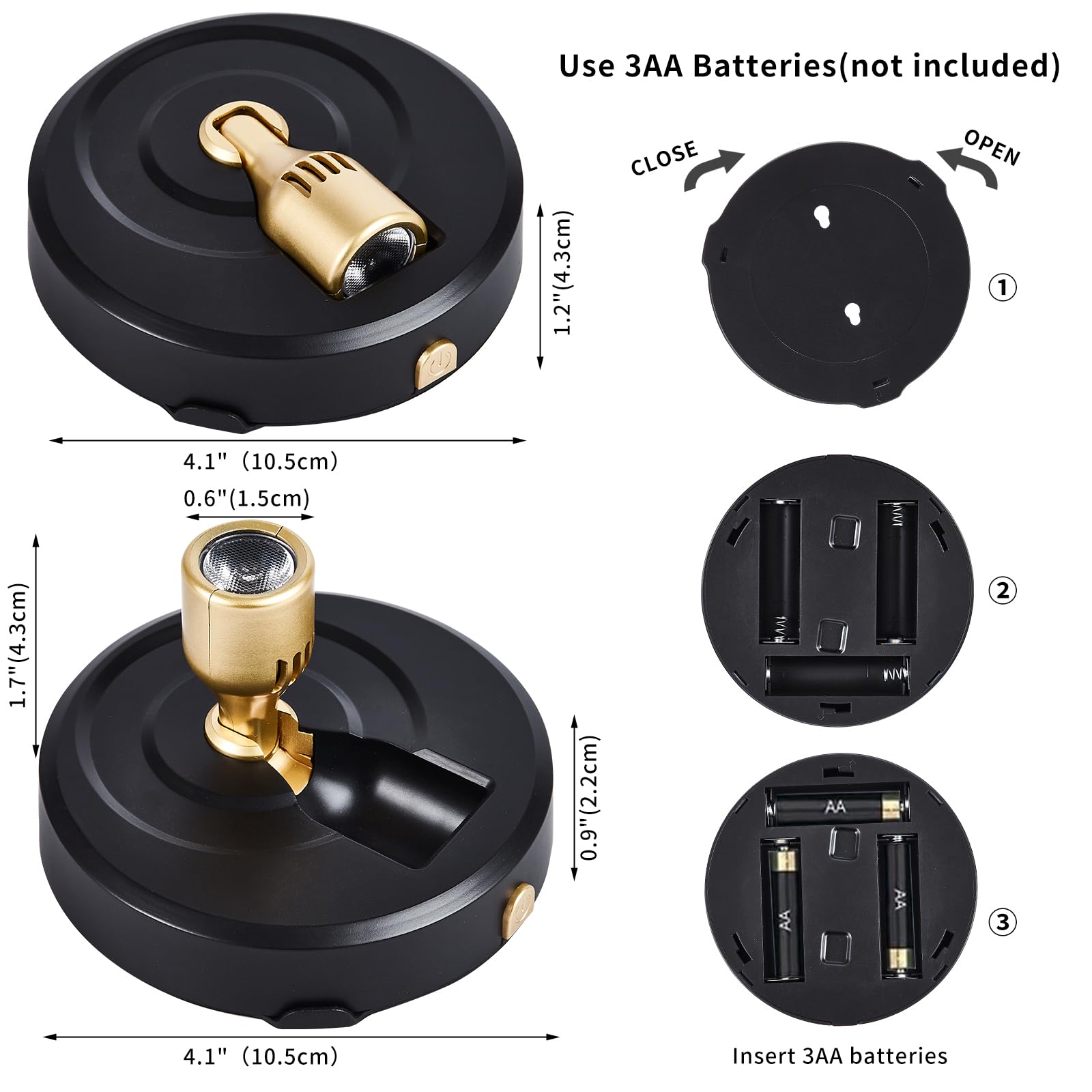 Battery Operated Spotlight, Wireless Picture Lights With Color Changing, Led Puck Light, Dimmable & Timer Accent Light With Remo