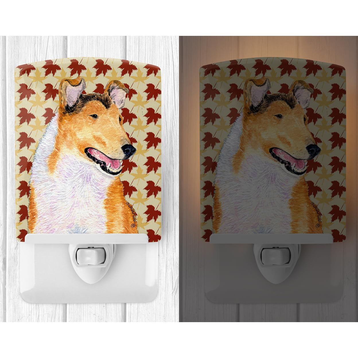 Carolines Treasures Ceramic Night Light, Collie Smooth, Multicolor, 6x4x3in, Model SS4386CNL, UL-Certified for Home Use