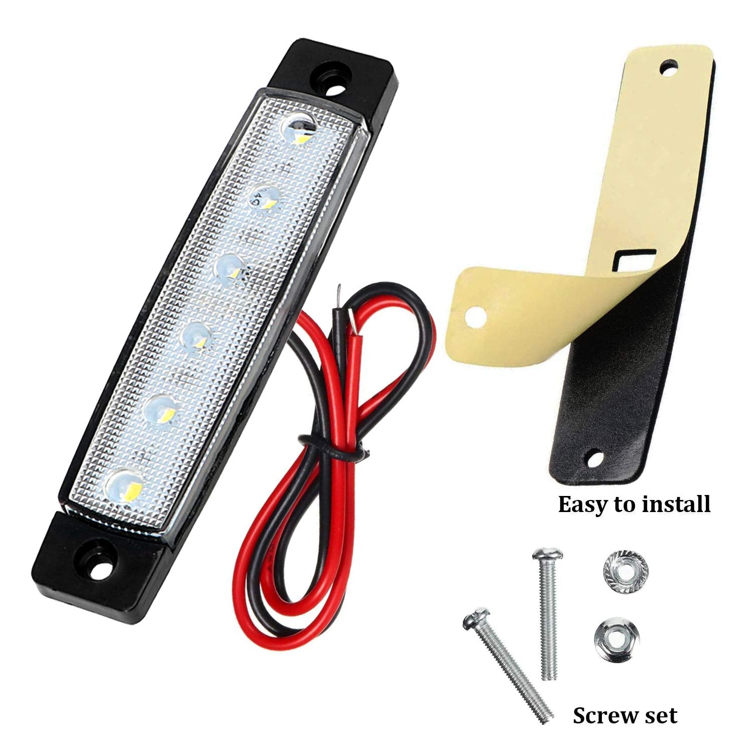 KEING 10 Pack LED Navigation Lights for Boats, Kayaks, Yachts - 12V, White