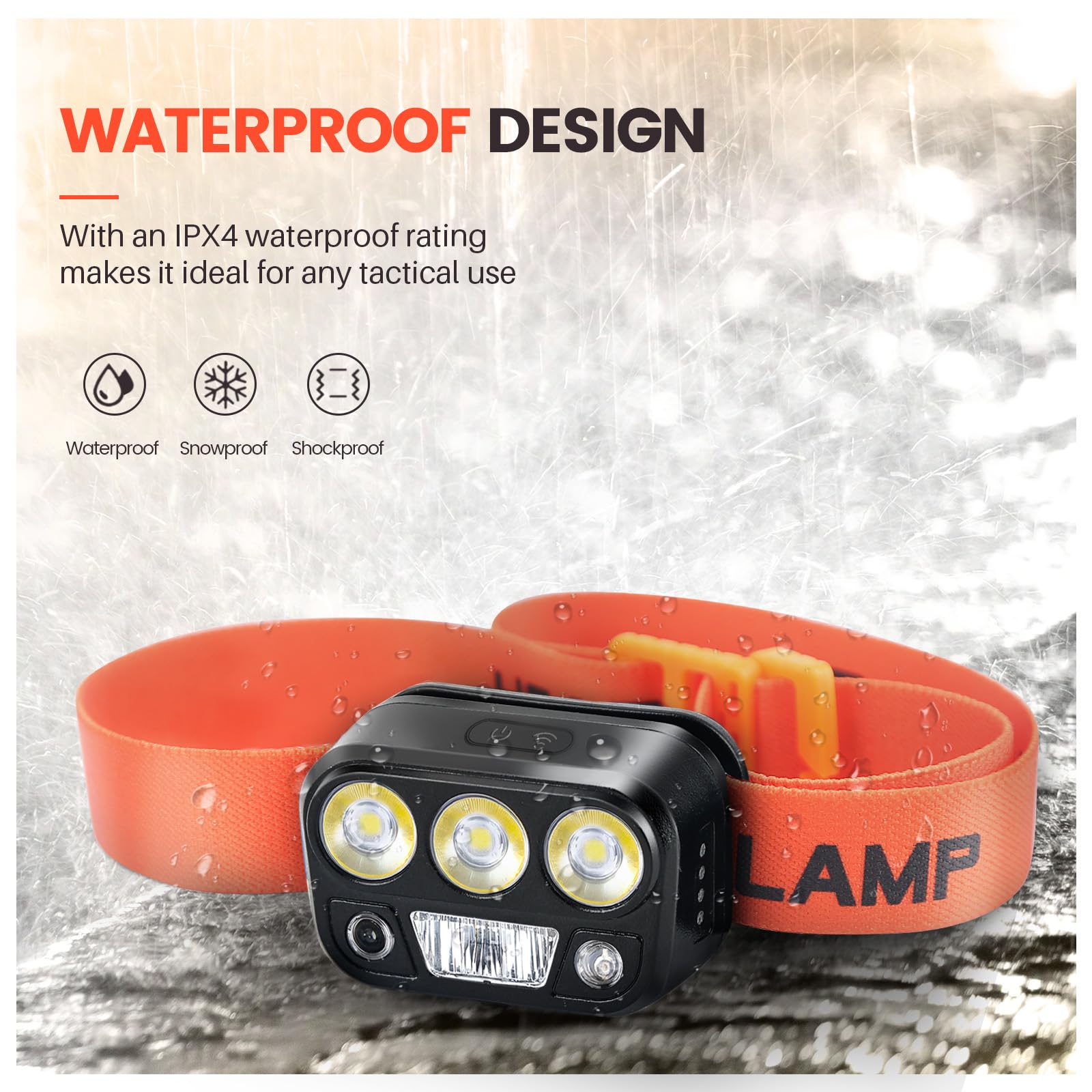 Rechargeable Headlamp - High-Performance Led Flashlight, Waterproof, Press & Inductive Switches, 6 Modes, 45 Adjustable, Lightwe