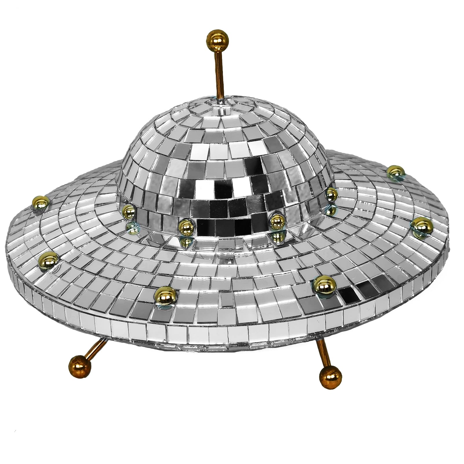 Valentines-Day Gift UFO-Shaped Disco-Ball Home-D  cor - Mirror Decorations for Table, Desk, Home, Party, Bar, Disco Spaceship UF