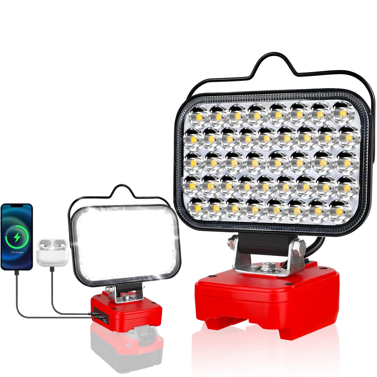 Work Light for Craftsman V20 Battery,84W 8000LM Portable Cordless Floodlight with USB&Type C Fast Charging Port for Craftsman To