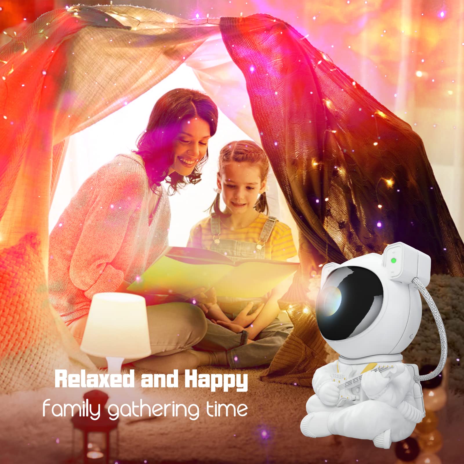 Star Projector For Kids - Astronaut Nebula Galaxy Night Light With Remote Control, Timing And Rotation - Magnetic Decor For Bedr