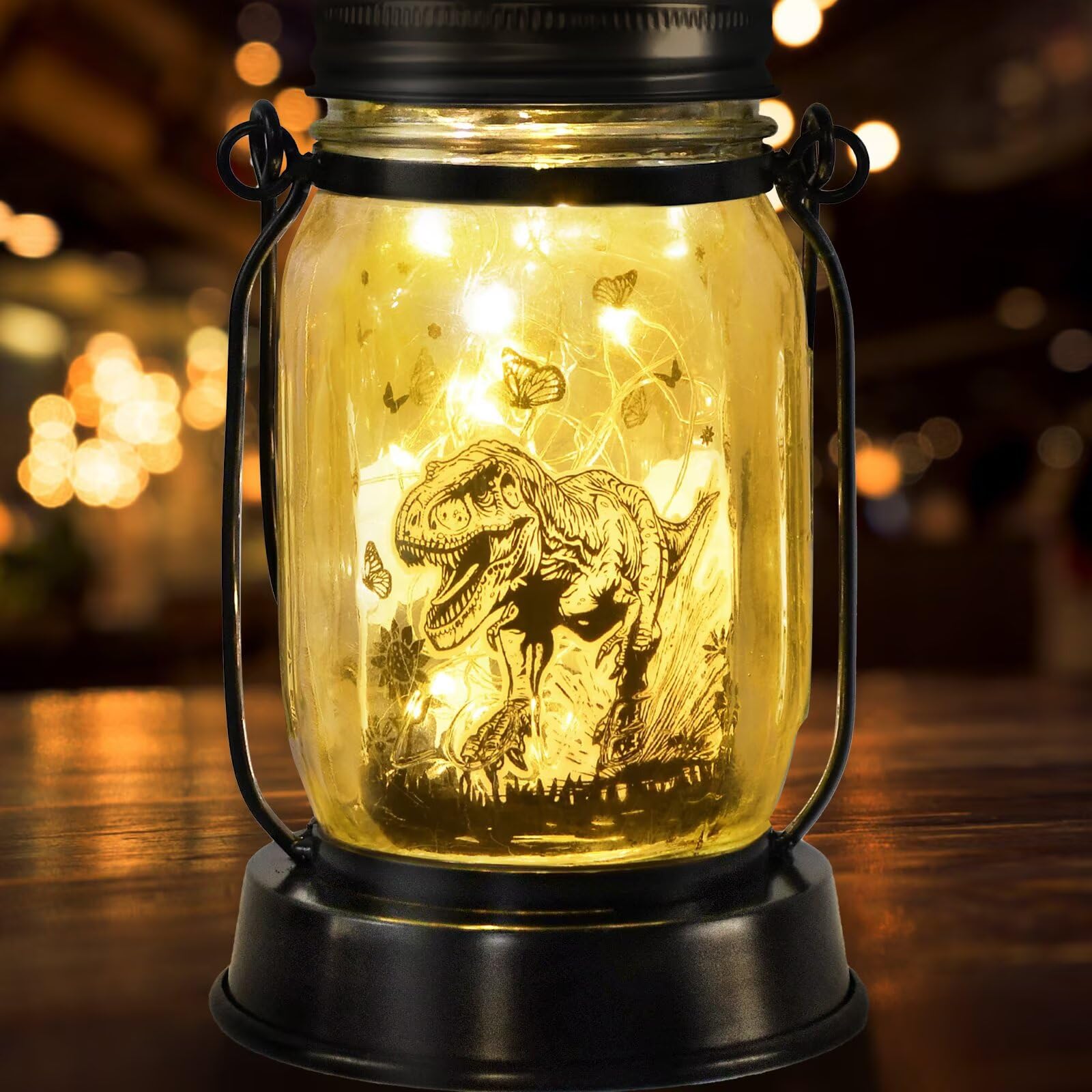 Dinosaur Gifts for Women/Men Tyrannosaurus Rex Lovers Solar Lantern Mom Birthday, Mothers Day, Christmas Gifts, Solar Tyrannosau
