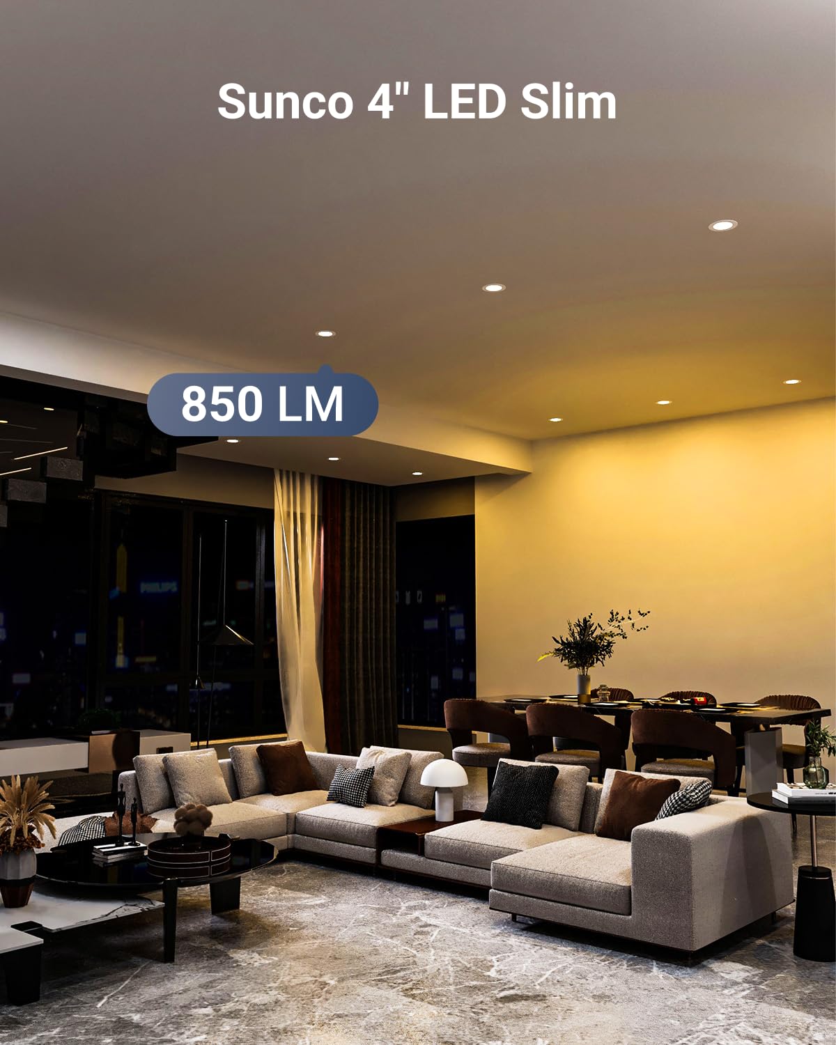 Sunco 24 Pack 4 Inch Led Recessed Ceiling Lights Ultra Thin, Canless Slim With Metal Junction Box, 850 Lm Selectable Cct 2700K/3