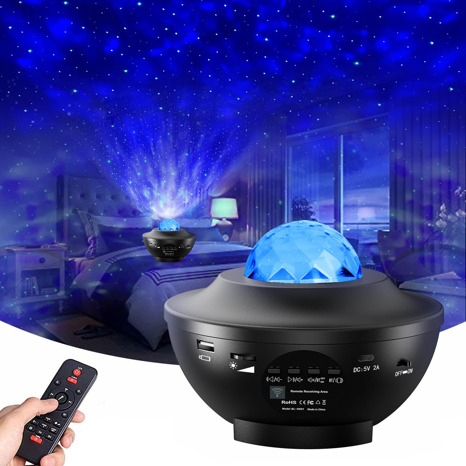 itayak Galaxy Star Projector,Nebula LED Night Light for Room Decor, Ocean Wave Starry Sky Light Projector for Bedroom Home Theat