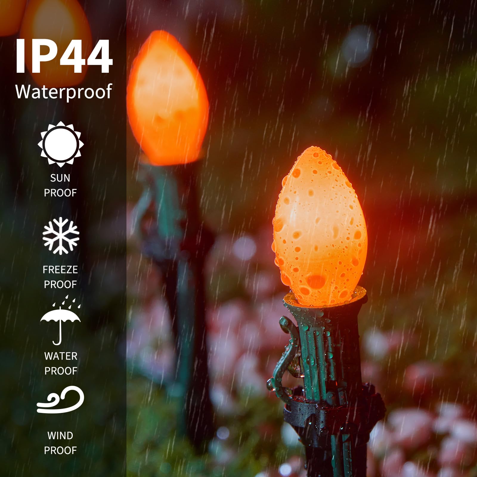 Minetom Halloween C7 Replacement Light Bulbs 25 Pack, C7 Bulbs Clear Incandescent Bulb For Halloween String Light, E12 Candelabr