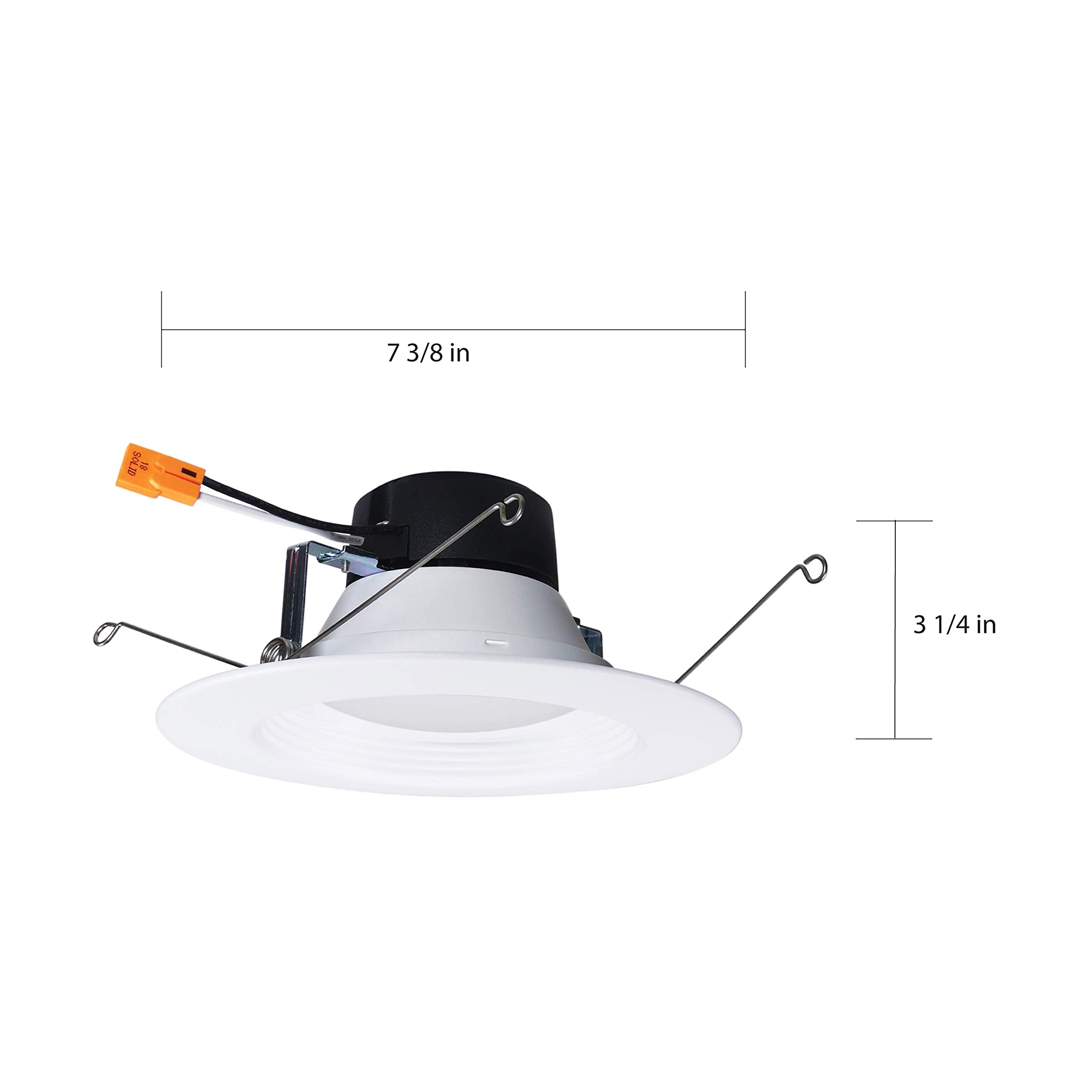 Satco S11810 Cct And Wattage Selectable Led Commercial Recessed Downlight, 4 Inches, White