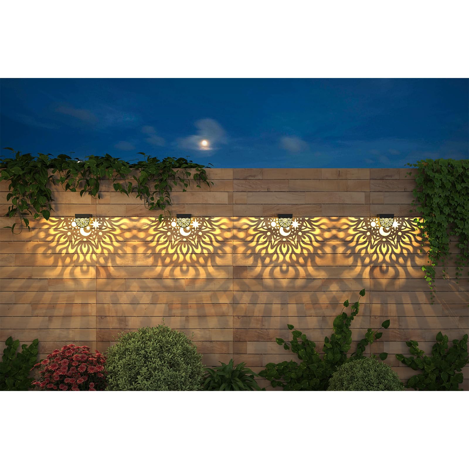 Solar Fence Lights 6 Pack Solar Deck Lights Waterproof Led Solar Powered Step Lights Wall Lights Outdoor Decorations Warm Yellow Light Decorative Lighting For Garden (Step Lights)