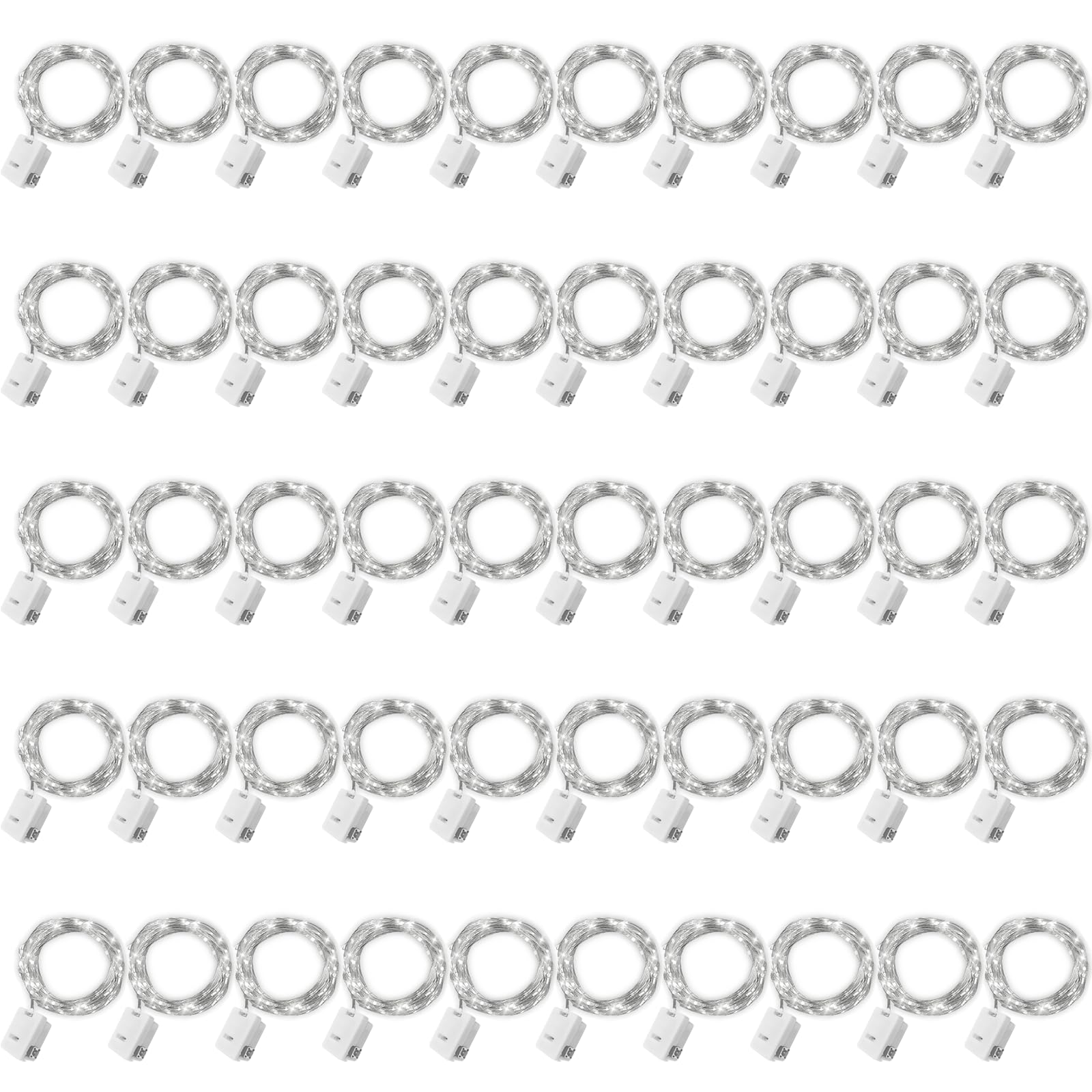 20 Pack Fairy Lights Battery Operated - 3 Speed Modes  7Ft 20 LED String Twinkle Lights  Waterproof Copper Wire  Mini Firefly Light for Mason Jars Vases Christmas Decor  White