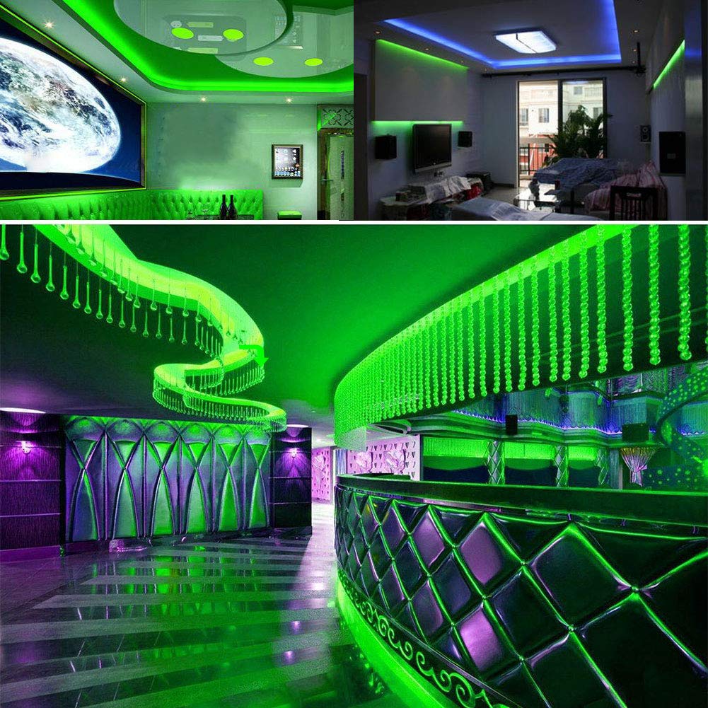 SUYOOULIN LED Light Strip, 16.4ft 600 SMD 5054 LEDs, 16000LM, Waterproof IP67, Green