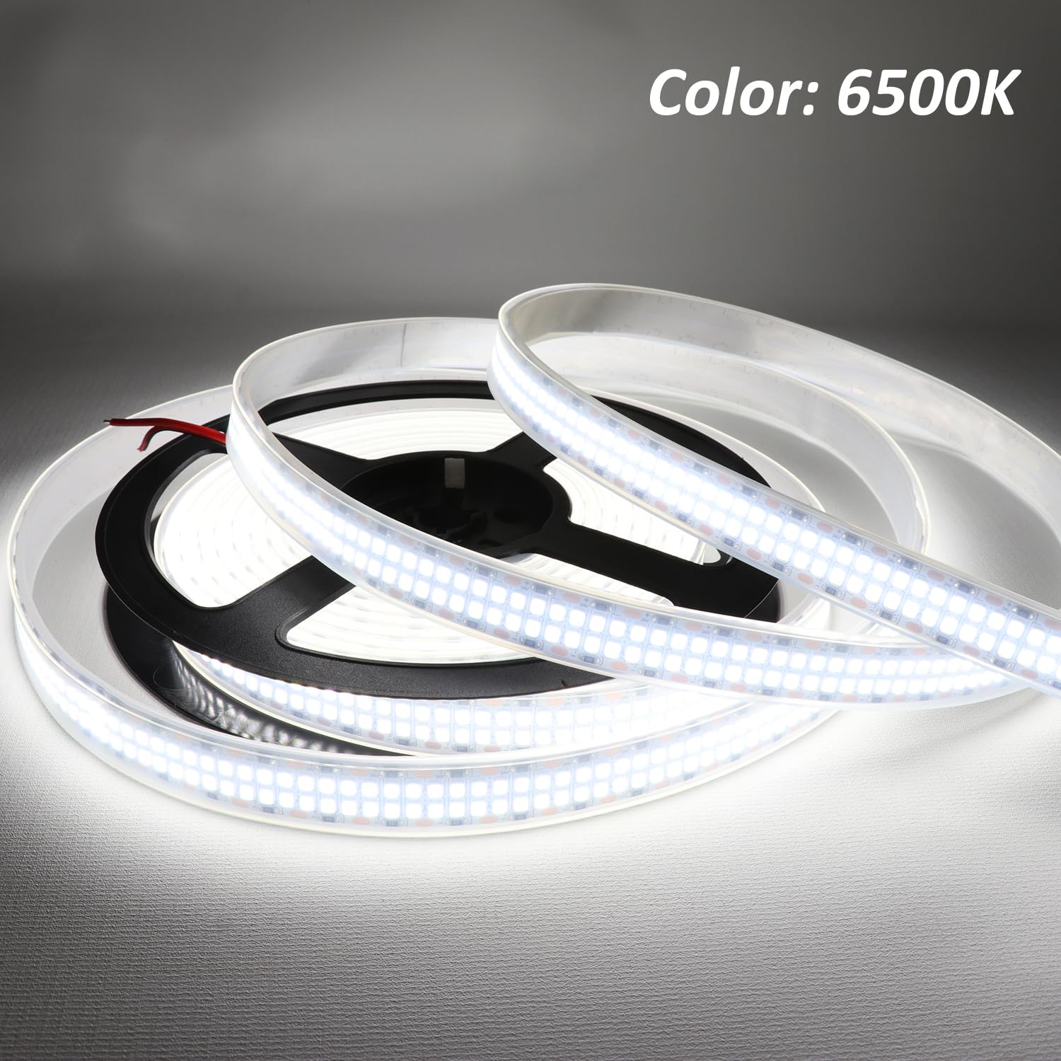 Ledenet Led Strip Lights Cold White 6500K 16.4Ft/5M Double Row 2835 Smd 2400Leds Dc 24V Daylight Bright Dimmable Flexible Led Tape Light Waterproof Ip67 Outdoor Lighting(No Adapter And Dimmer)