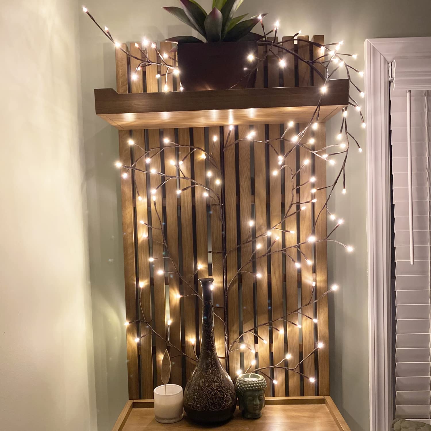 The Light Garden Lighted Willow Vine | 90&quot; Plastic Vine Plug | Outdoor Decorative Lighting