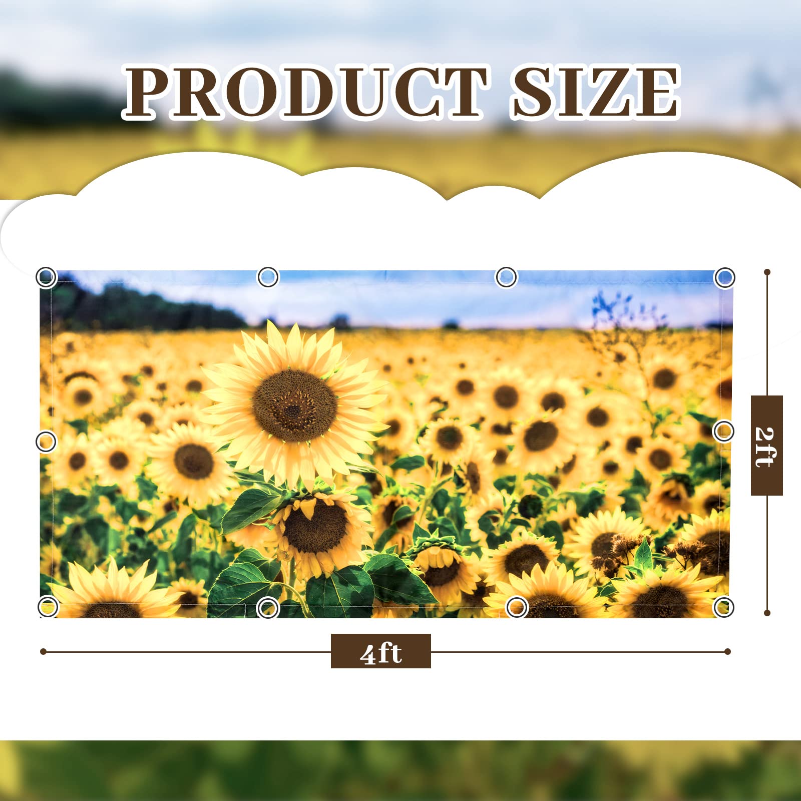 Hortsun Fluorescent Light Covers 4 Pack - 4x2 Feet Magnetic Ceiling Shade Filters, Sunflower Color