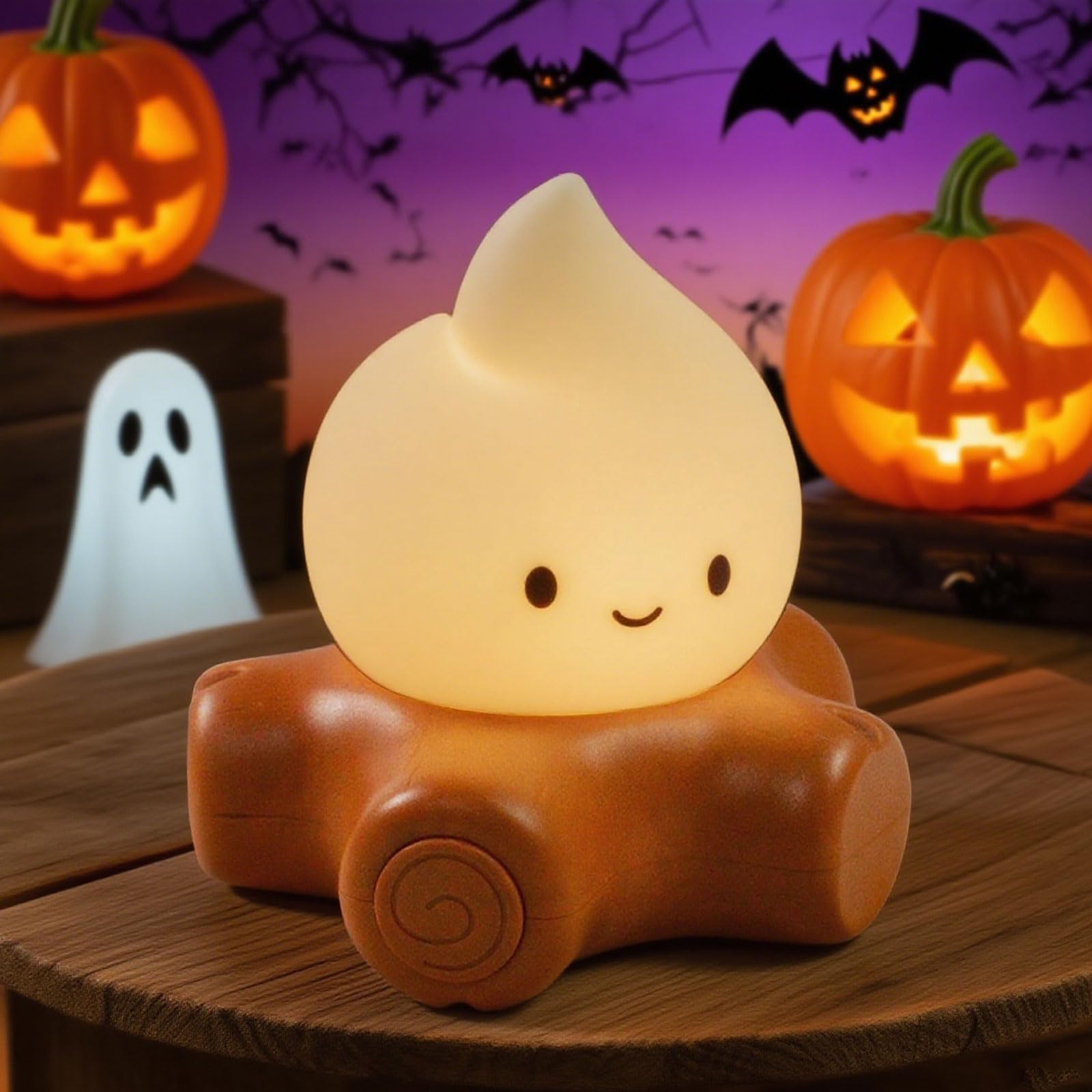 HPYDIY Cute compatible with Campfire Lamp, Rechargeable Night Light, Flickering Mode, Small Bonfire-Basic, Silicone, Model YD