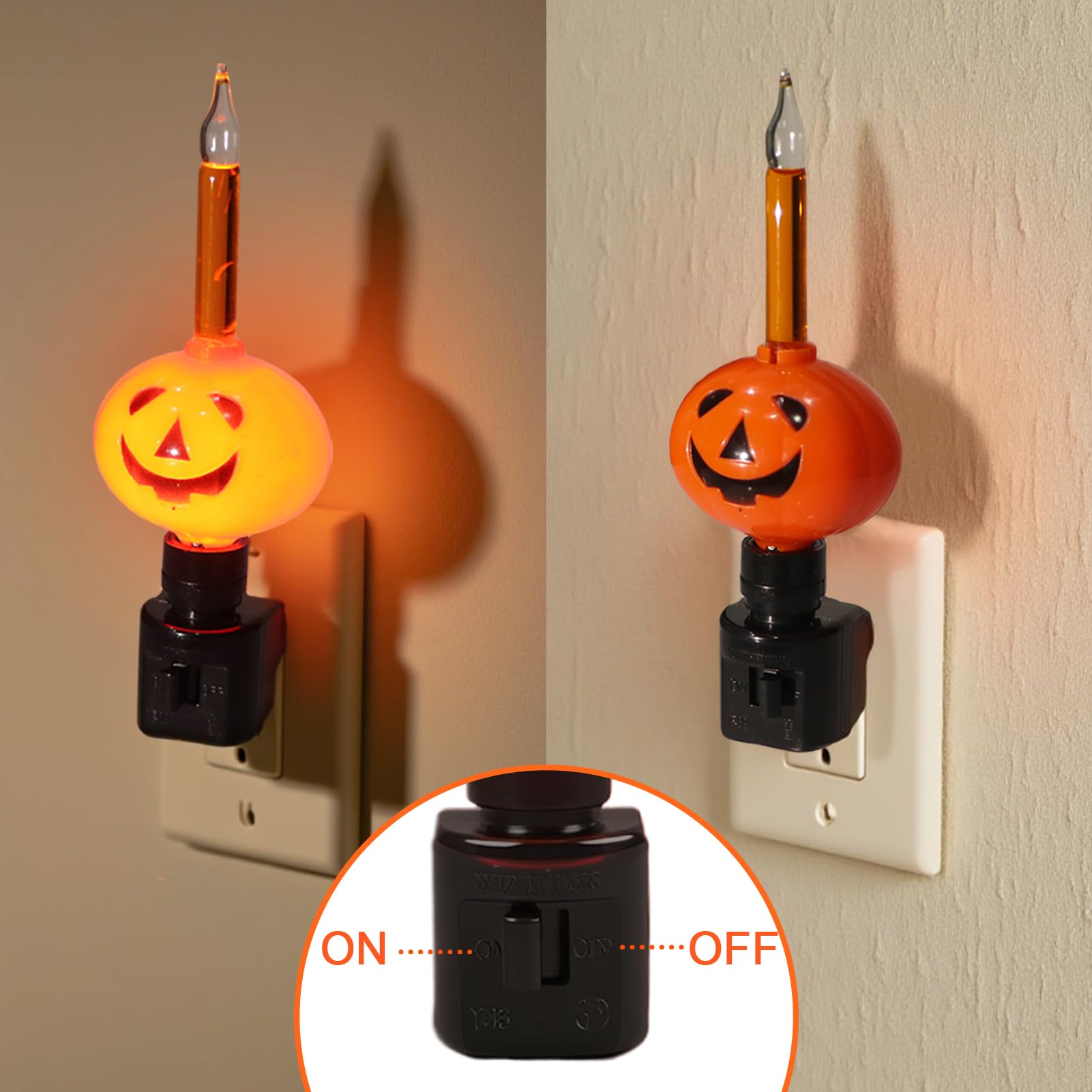 Lasumora Halloween Night Light  Bubble Night Light Plug In Led Pumpkin Jack O Lantern  Halloween Decor Indoor For Party Kids Gift With Swivel Plug  Bubbling Glitter Bulb  Orange Liquid