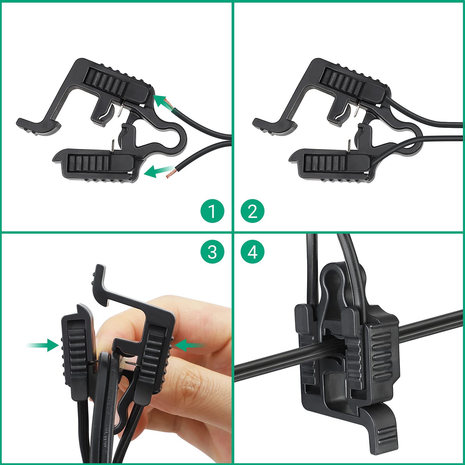 EDISHINE 6-Pack Low Voltage Wire Connectors, Waterproof for Landscape Lighting, UL Listed, Compatible with 10-18 Gauge, Black, Model HLVC23A